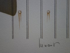 Surrealist Beach & Guitar - Original handsigned lithograph