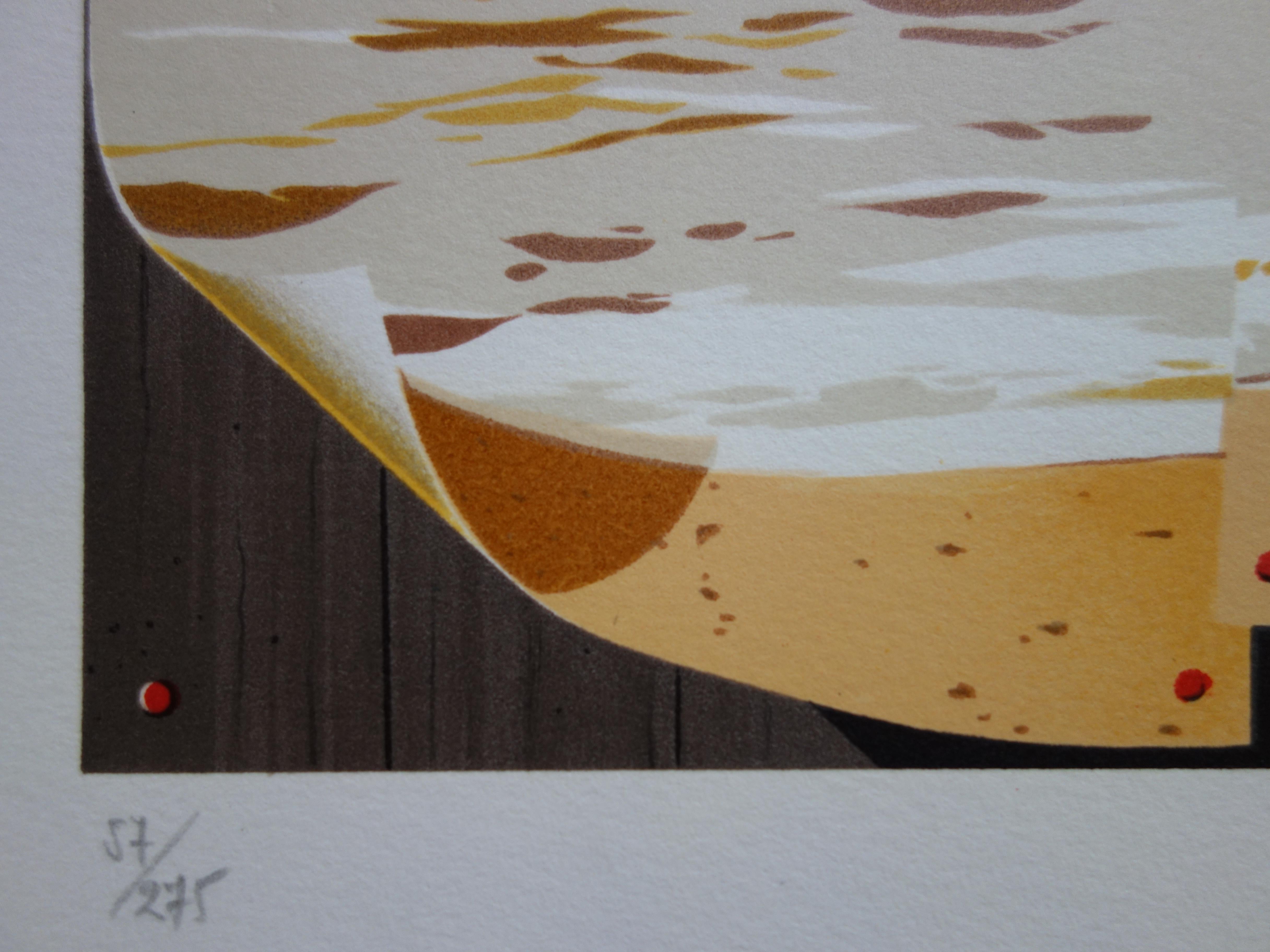 Surrealist Beach - Original handsigned lithograph For Sale 1