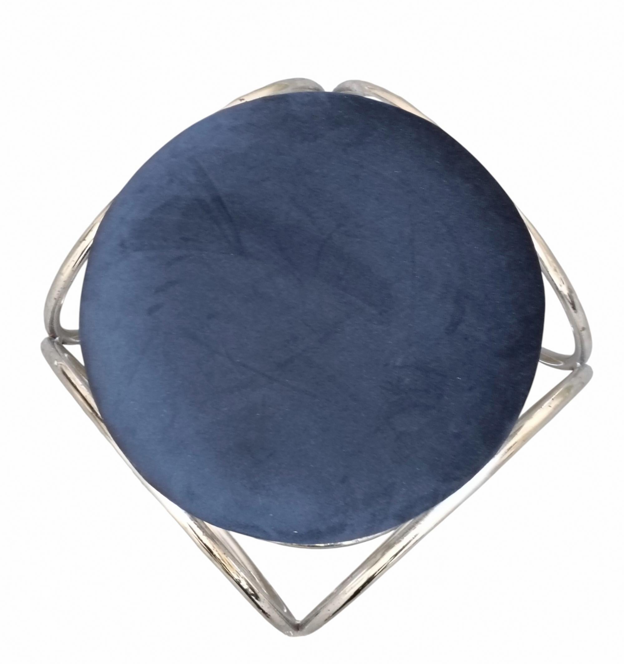 Mid-Century Modern Jean-Pierre Laporte Design Tubular Circle Stool, France 1970s For Sale