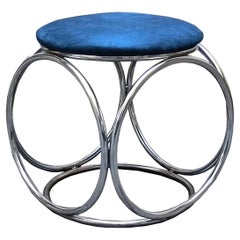Jean-Pierre Laporte Design Sgabello a Cerchi Tubolari, Italia 1970s