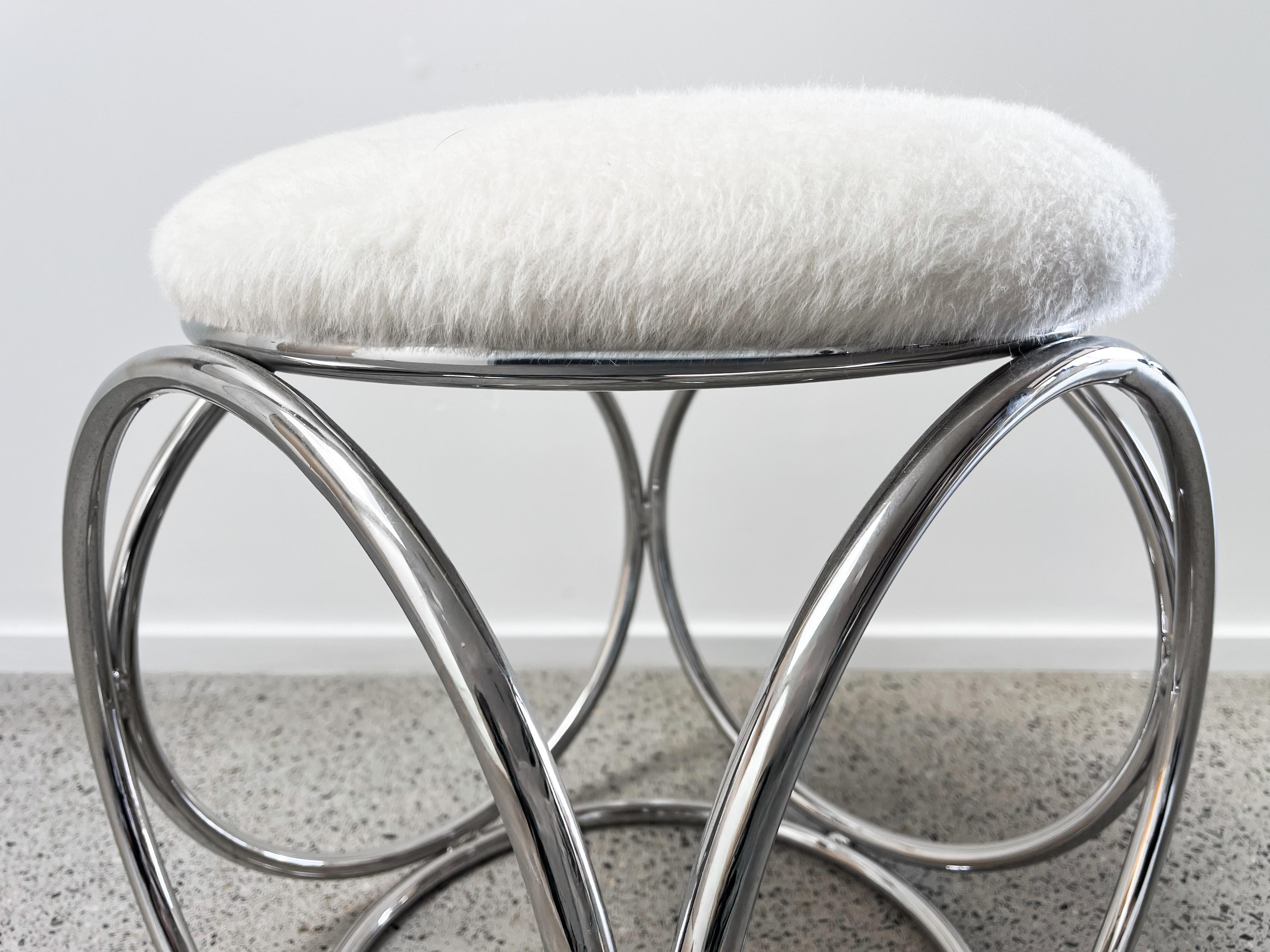 Jean-Pierre Laporte, Pair of Stools c. 1970s In Excellent Condition For Sale In LAGUNA BEACH, CA