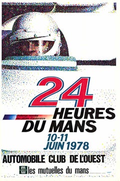 Original 24 Hours du Le Mans vintage auto racing poster  1978