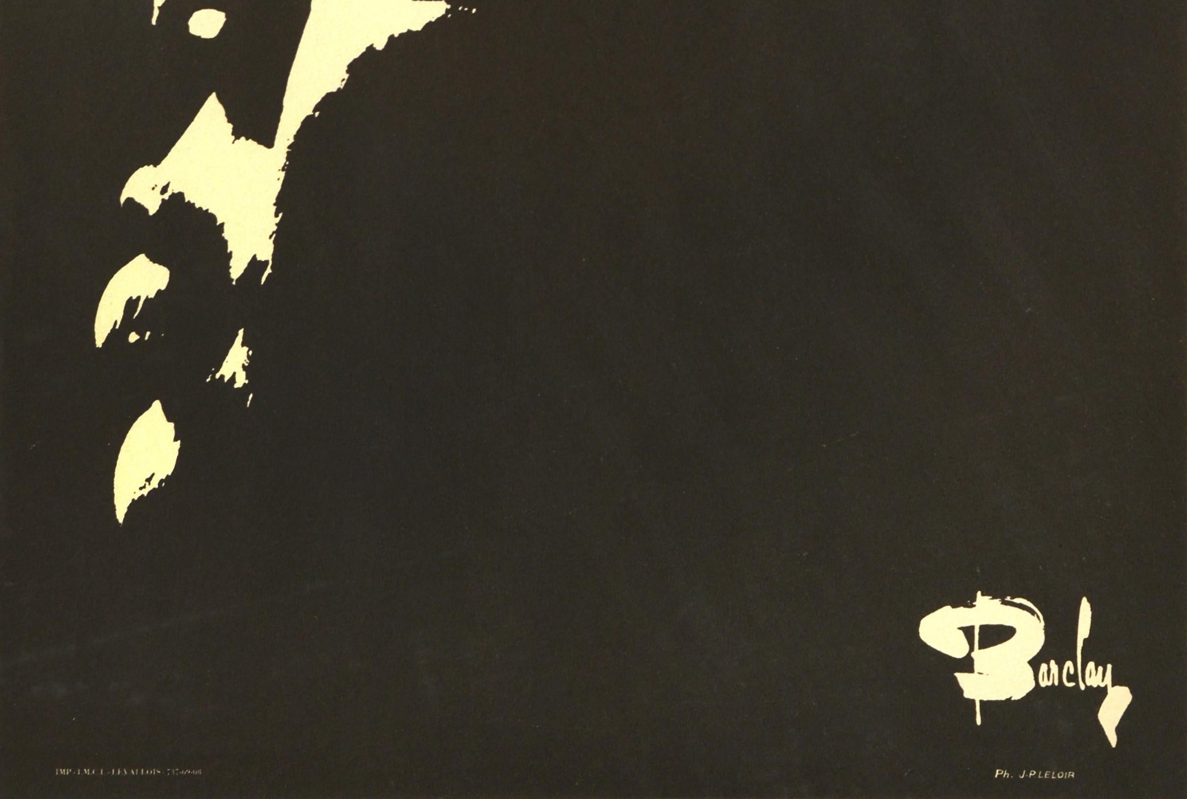 Poster originale d'epoca Memphis Slim John Len Chatman Salta il musicista di piano blues - Print Nero di Jean-Pierre Leloir