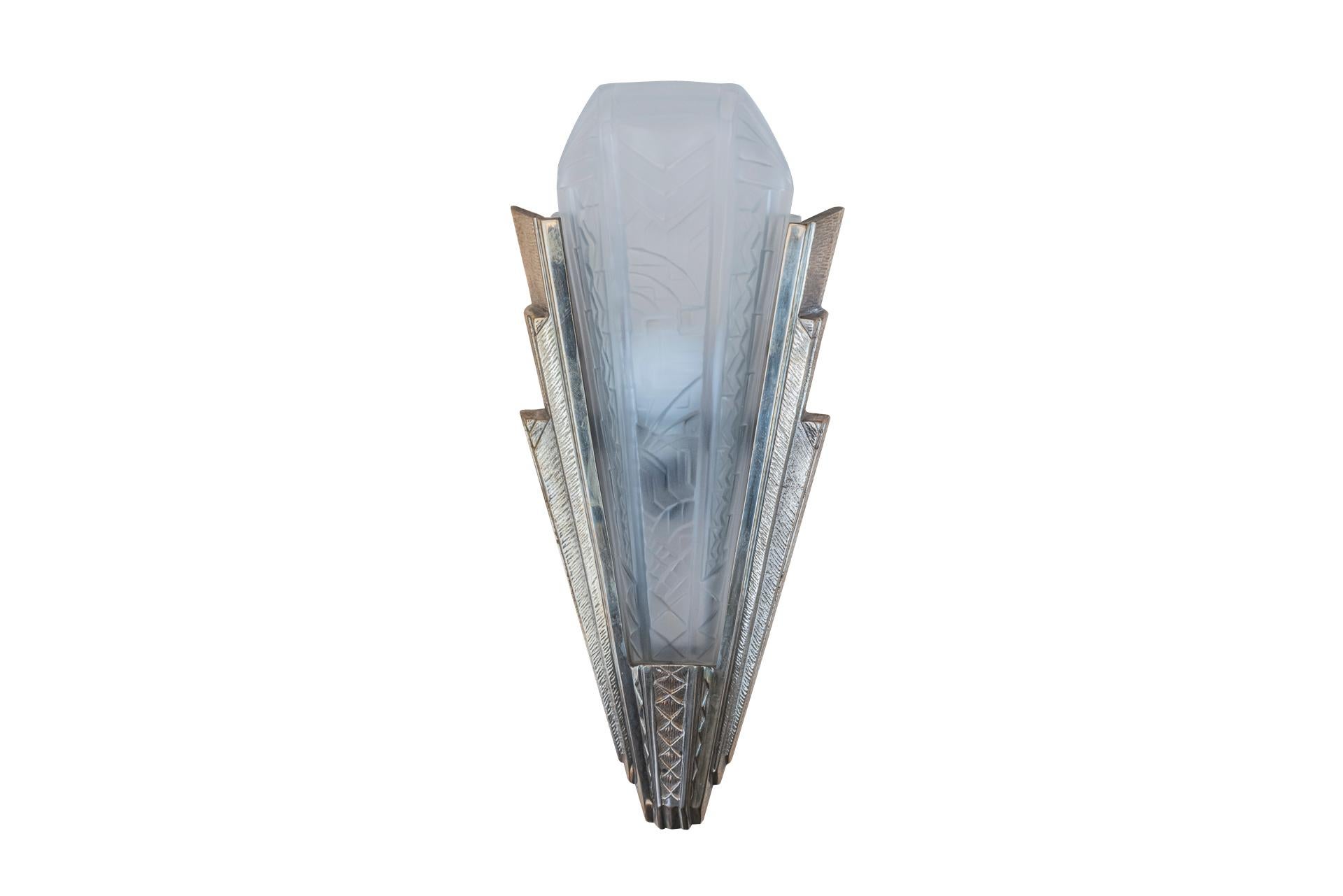Jean Pierre Léon Maynadier,
Pair of Art Deco Sconces,
Signed 