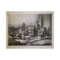 Circa 1840 engraving Inhumation des martyrs de la liberté - Trois glorieuses