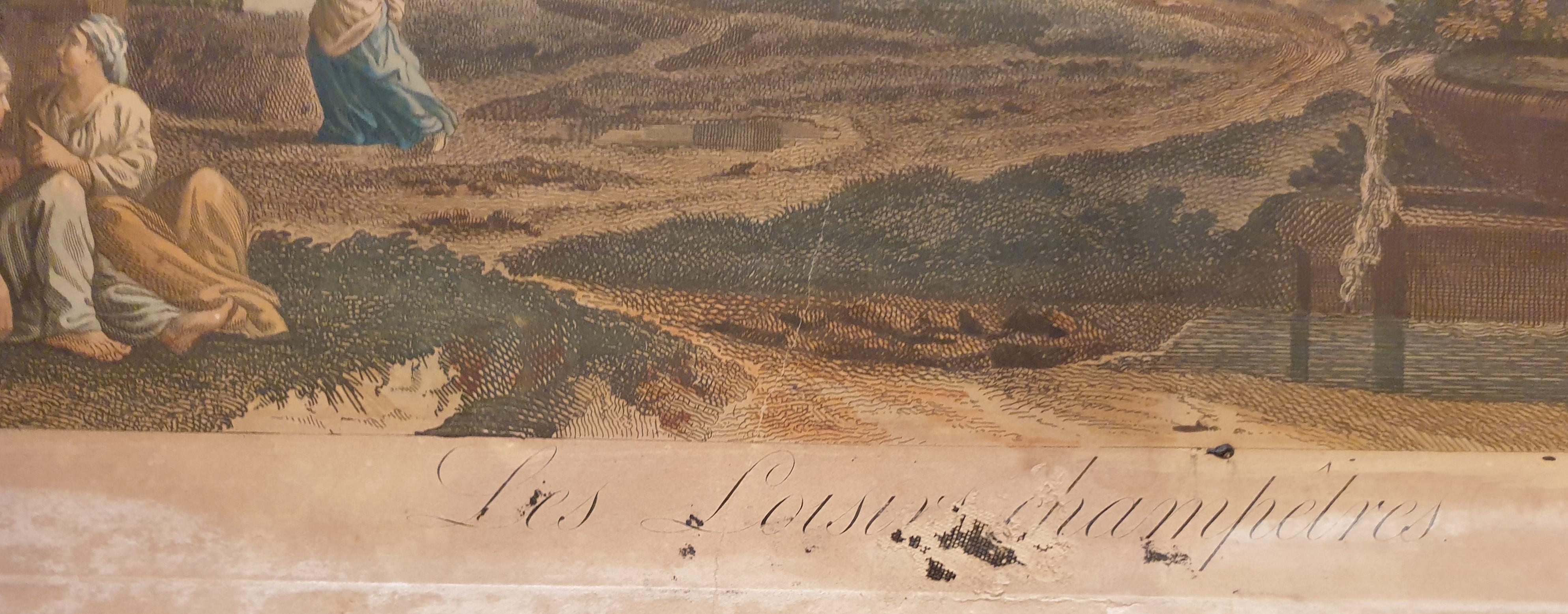 Engraving after POUSSIN by JAZET 19th French classical landscape 17th For Sale 2