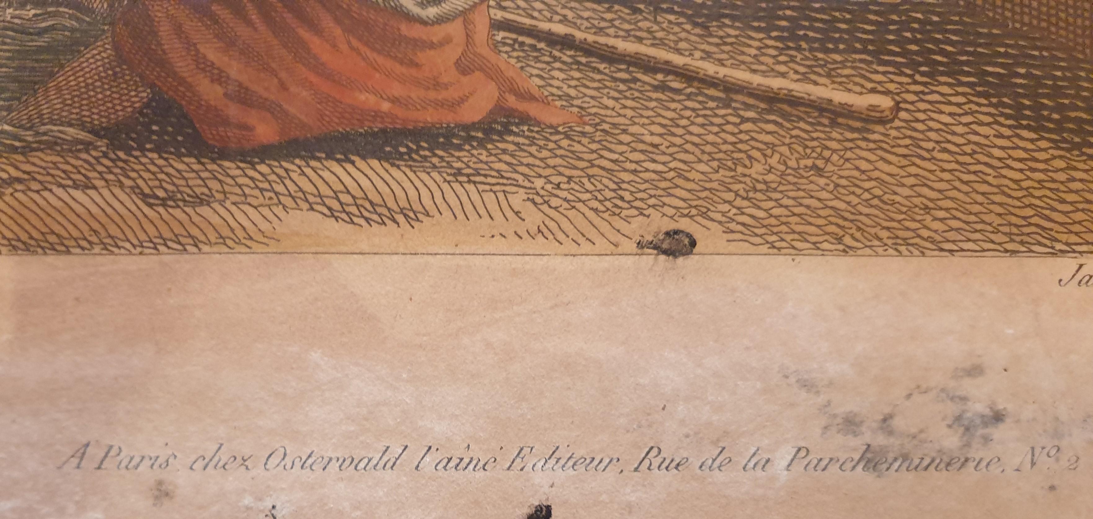 Engraving after POUSSIN by JAZET 19th French classical landscape 17th For Sale 4
