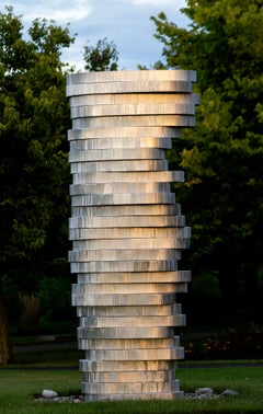 WAVES: Abstract Sculpture, Hand Forged Aluminum, Dynamic Form