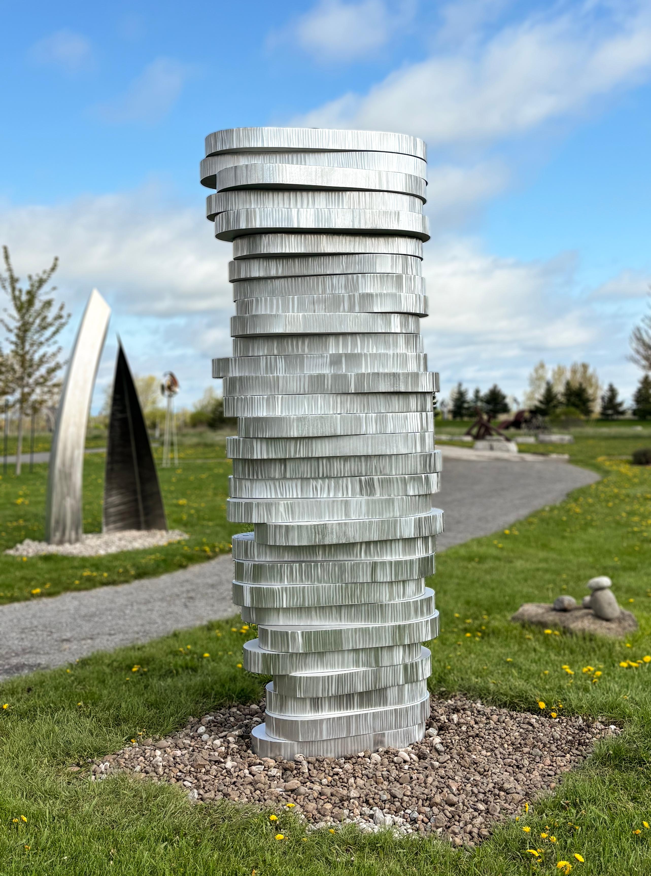 This contemporary monumental outdoor metal sculpture is by Jean-Pierre Morin.

This work is available on commission. Each work is individually hand-forged, so variations in colour, shape, and texture from the images shown are expected and inherent