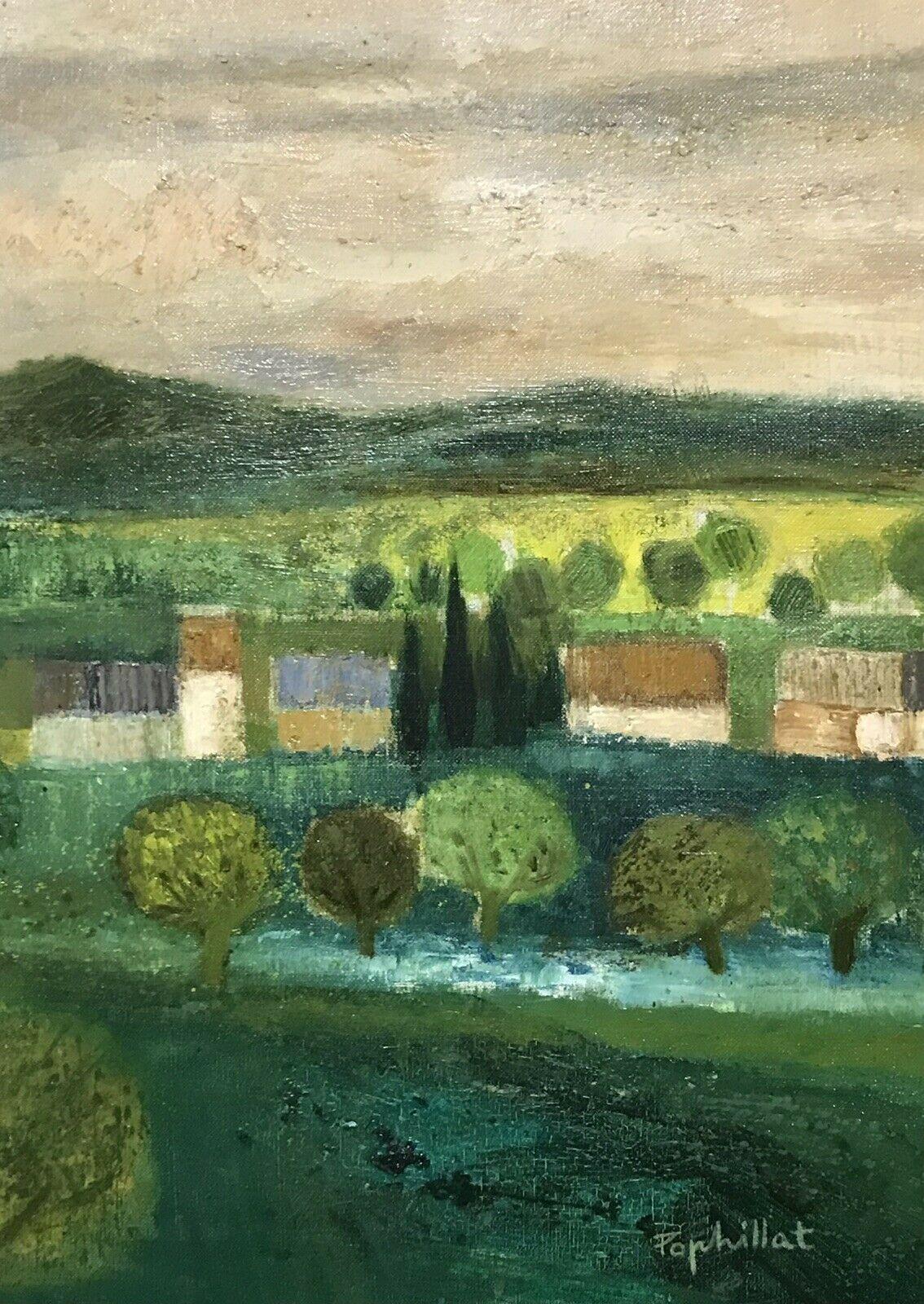 JEAN-PIERRE POPHILLAT (French b.1937) LARGE SIGNED OIL - PROVENCAL LANDSCAPE - Gray Landscape Painting by Jean-Pierre Pophillat