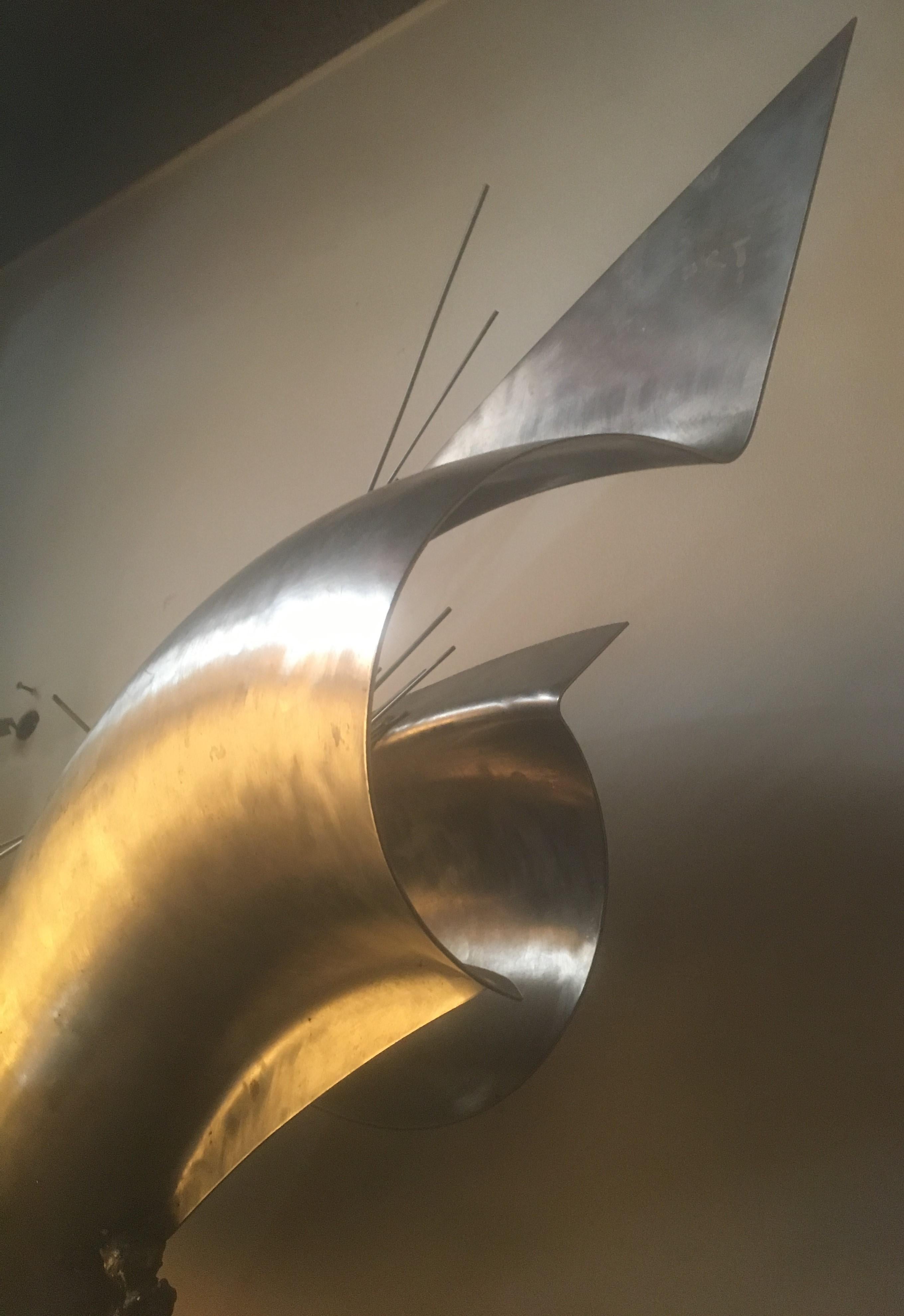 Jean Pierre Rives Large Abstract Metal Sculpture, Unique Creation, France, 1990 In Good Condition For Sale In Aix En Provence, FR