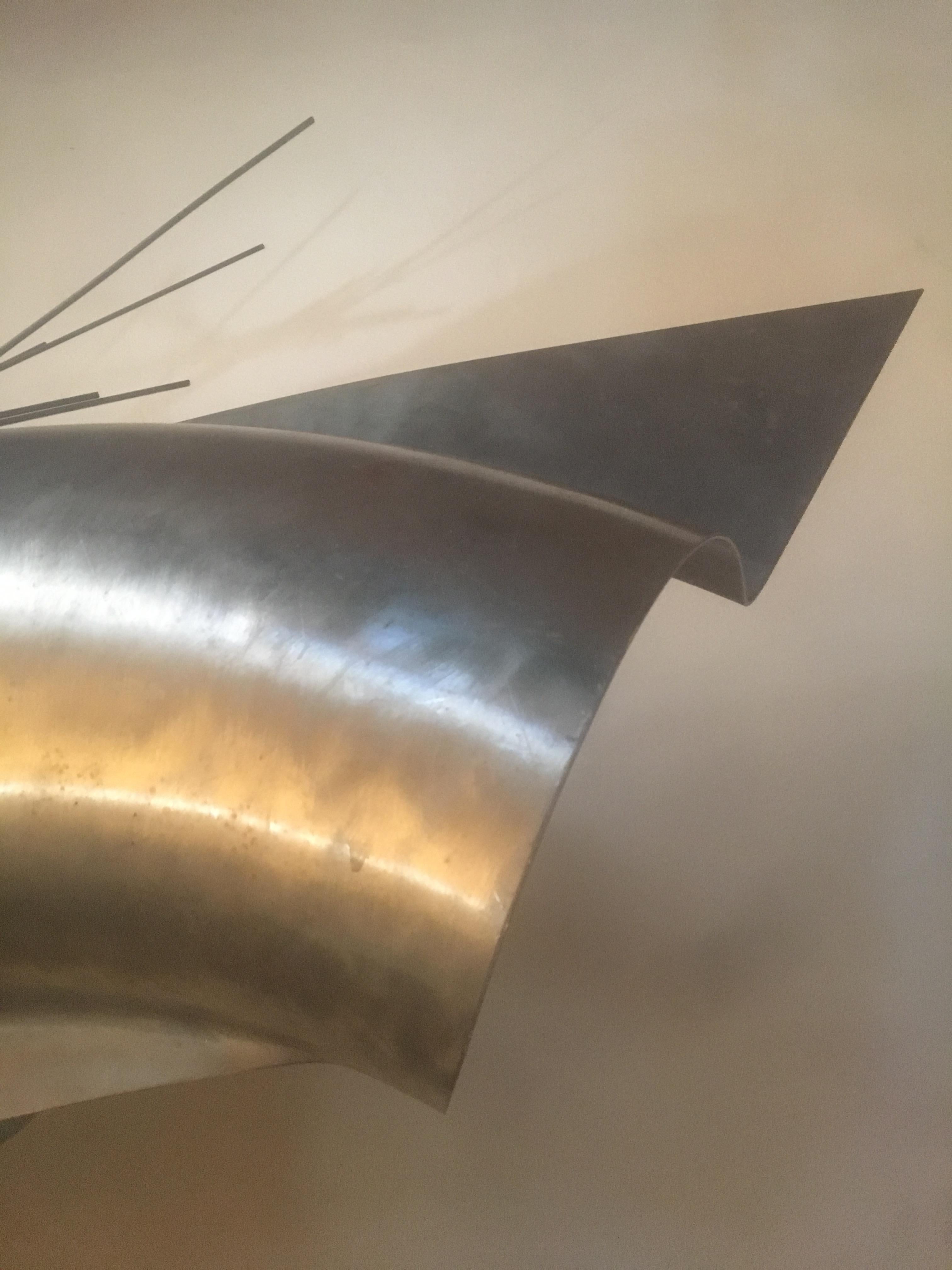 Late 20th Century Jean Pierre Rives Large Abstract Metal Sculpture, Unique Creation, France, 1990 For Sale