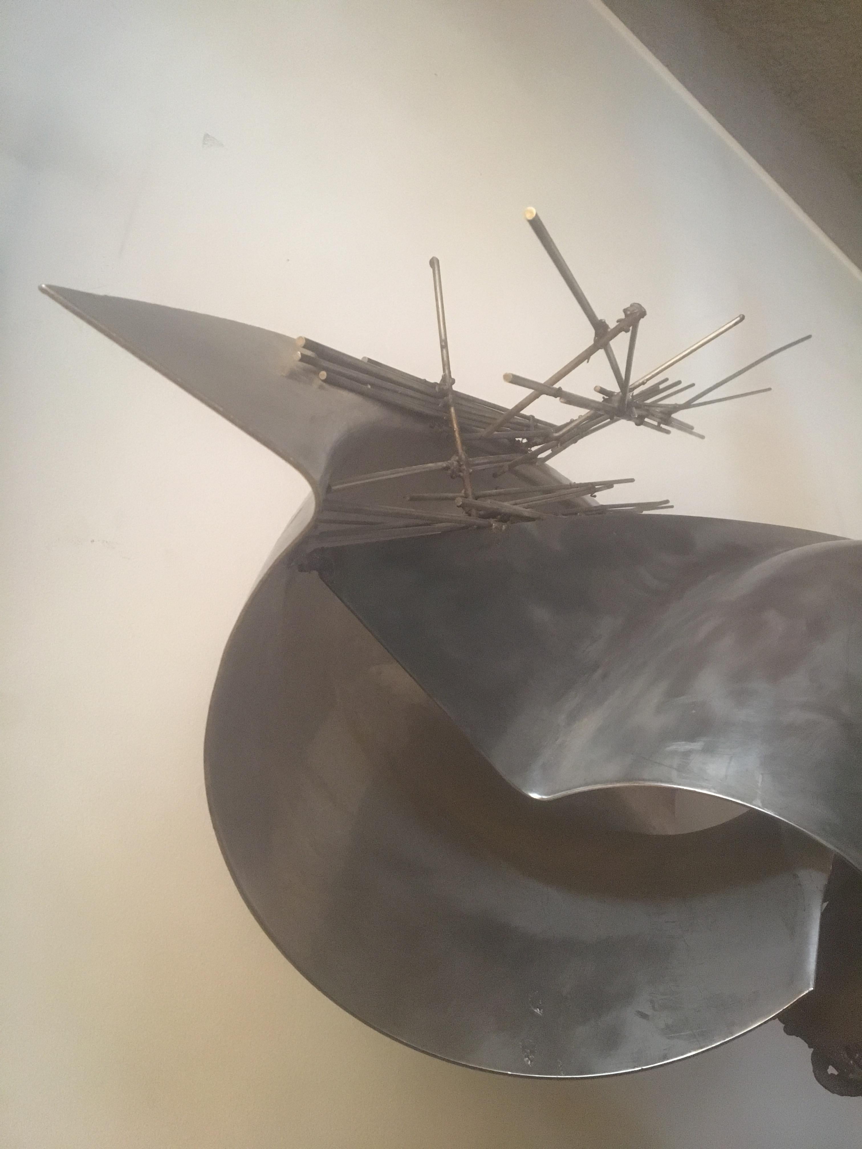 Jean Pierre Rives Large Abstract Metal Sculpture, Unique Creation, France, 1990 For Sale 3