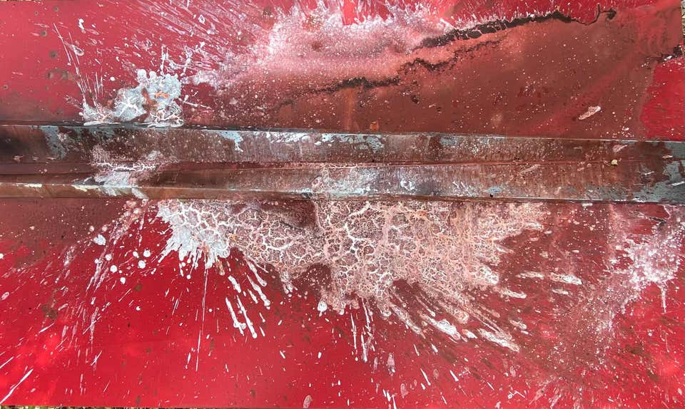 Oxydation II Contemporary Abstract Painting, Metal and Acrylic, 2010+