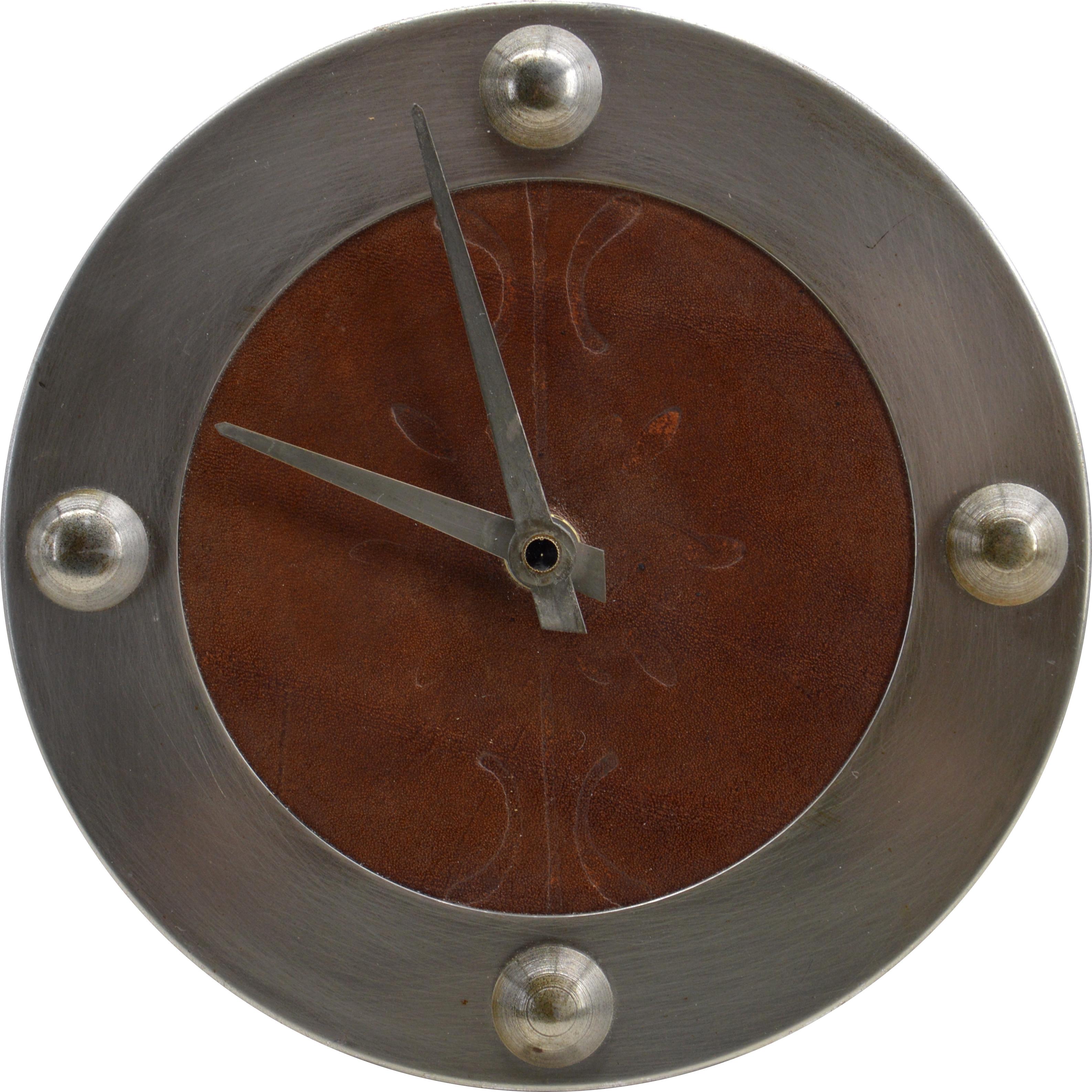 French Jean-Pierre Ryckaert Large Midcentury Clock Lamp, circa 1950 For Sale