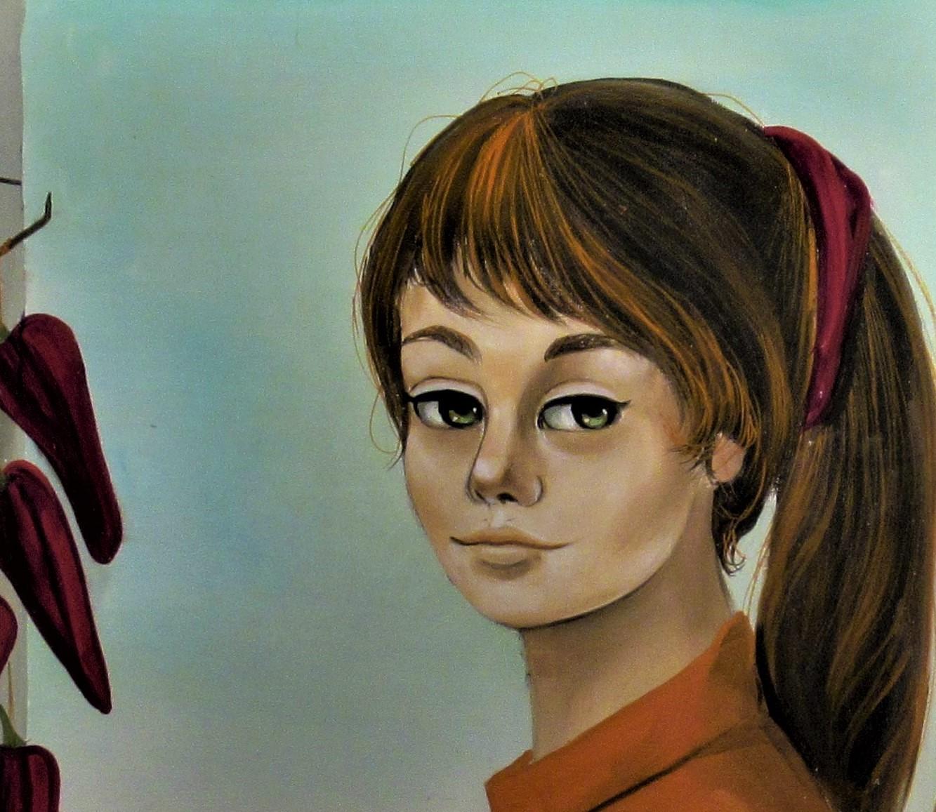 Le Nid (Il Nido) - Figurative Painting Marrone di Jean Pierre Serrier 