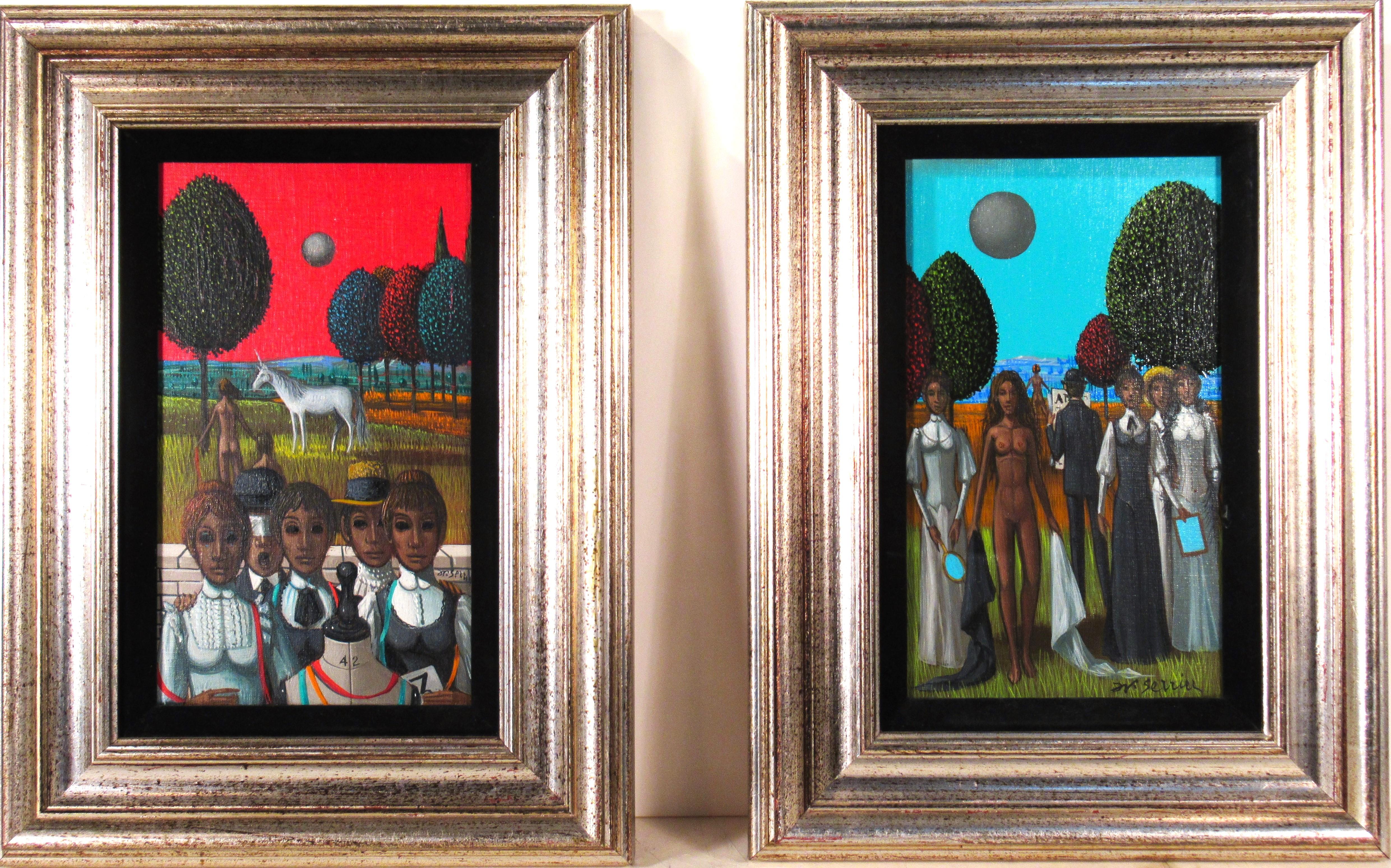Figurative Painting di Jean Pierre Serrier  - Dittico Miroirs (Specchi)