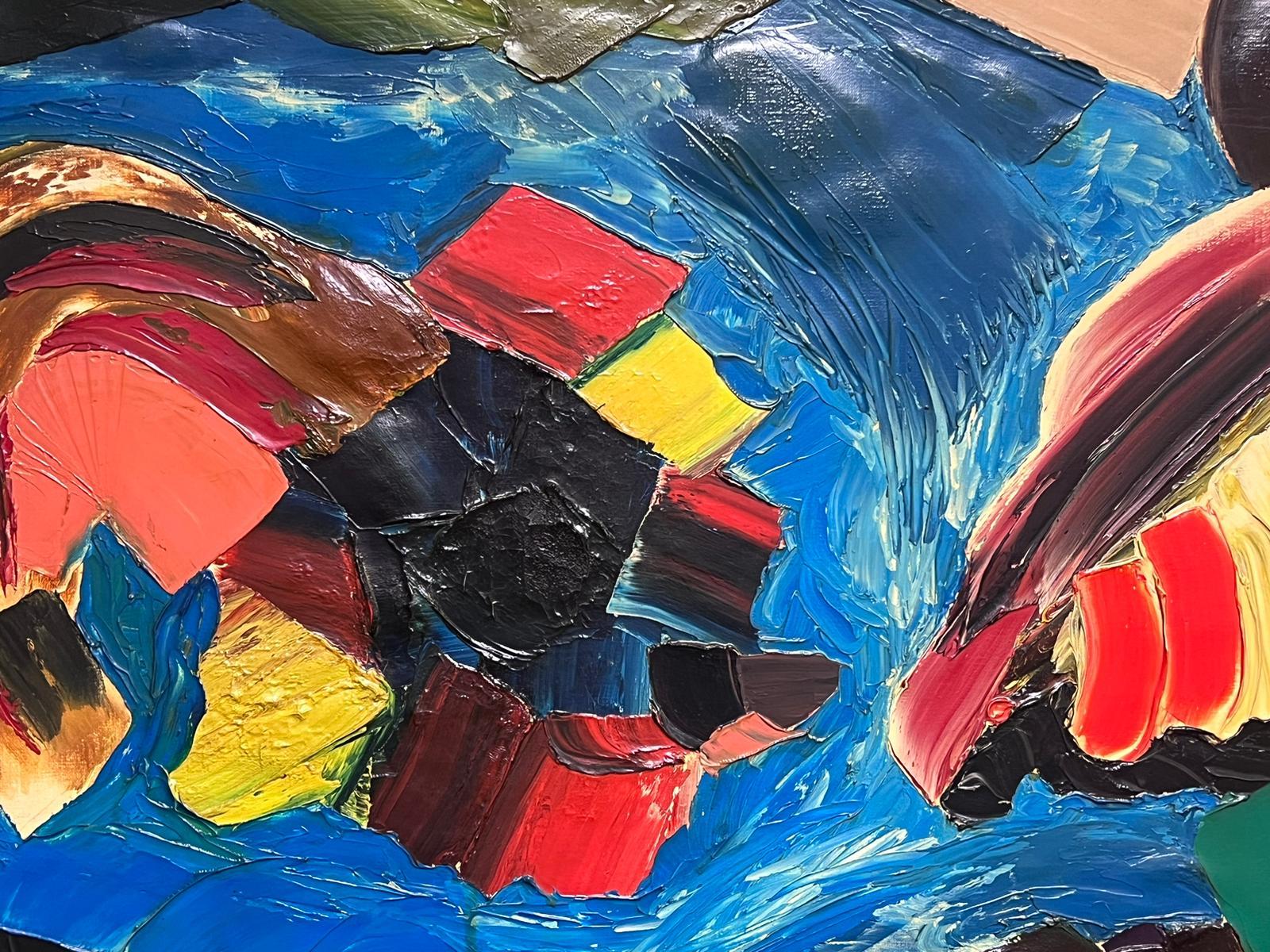 Pittura ad olio astratta francese degli anni '60 Impasto ad olio molto spesso Opera esposta in vendita 5
