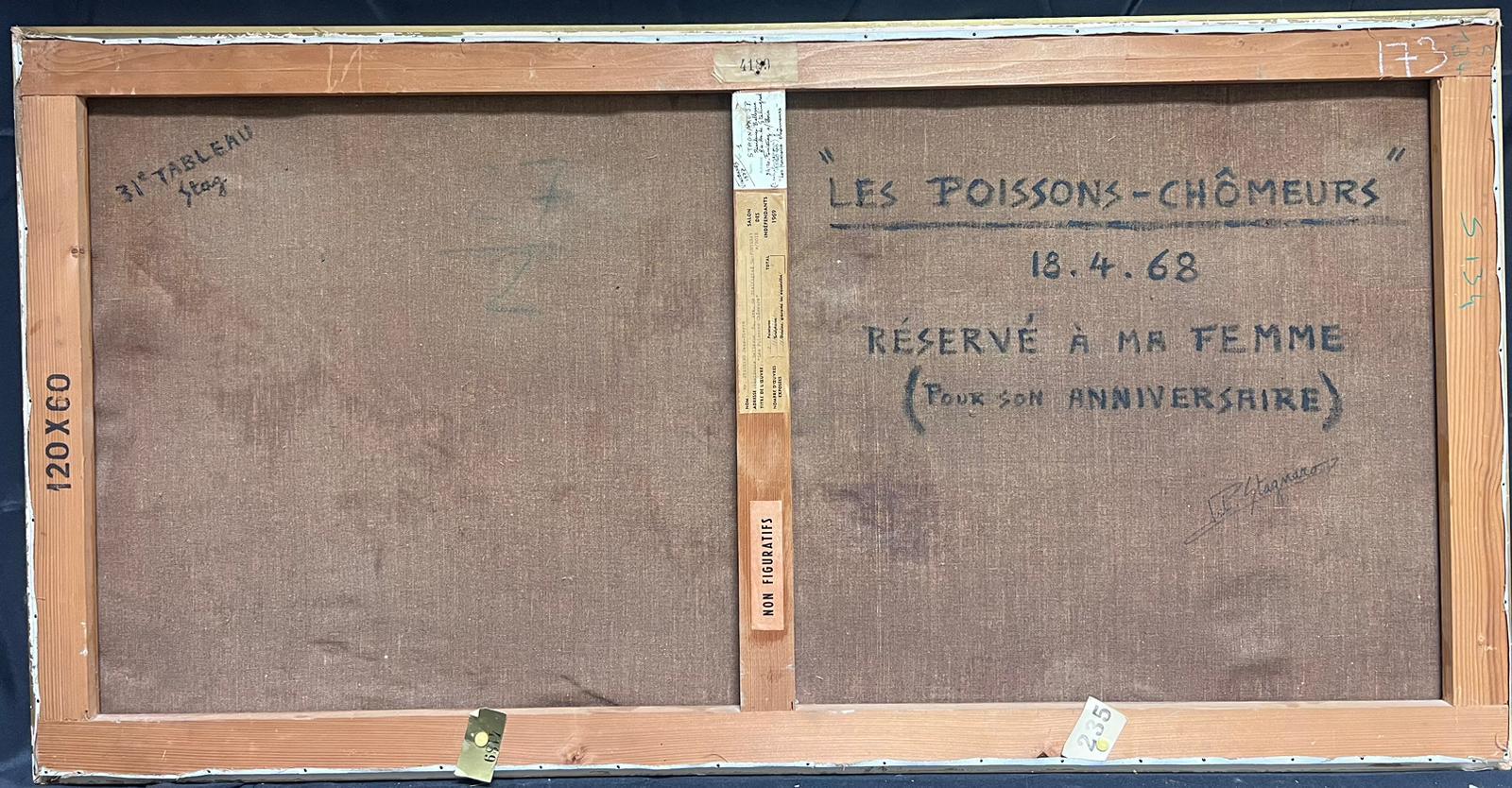 Pittura ad olio astratta francese degli anni '60 Impasto ad olio molto spesso Opera esposta in vendita 11