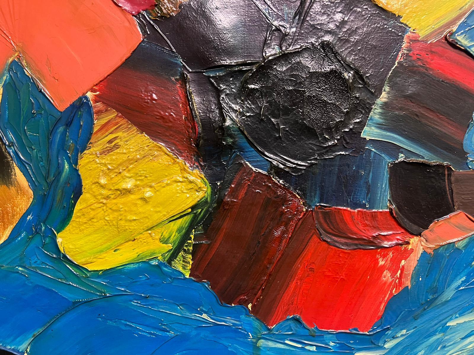 Pittura ad olio astratta francese degli anni '60 Impasto ad olio molto spesso Opera esposta - Painting Cubismo di Jean - Pierre Stagnaro