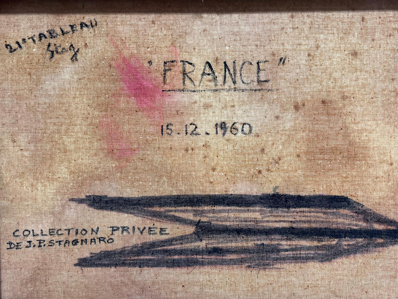 Pittura ad olio astratta francese degli anni '60 Impasto ad olio molto spesso Opera esposta in vendita 1