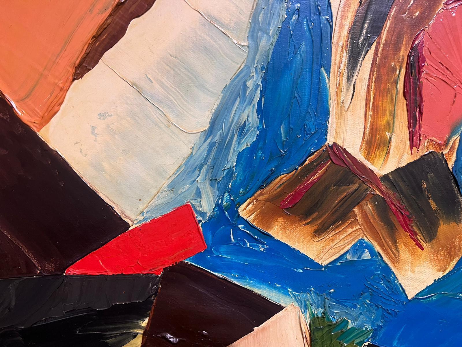 Pittura ad olio astratta francese degli anni '60 Impasto ad olio molto spesso Opera esposta in vendita 2