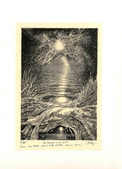 Les Temples de la Nuit - Original Etching and Drypoint by J.P. Velly - 1979