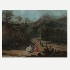 Untitled, Pastel on Paper by Jean Pillement, Signed and Dated 1781