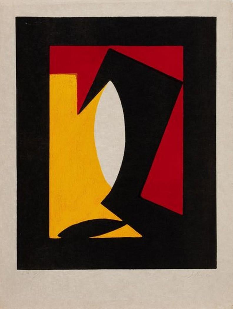 Jean Pons Abstract Print - Composition, 1950