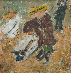 Jean Pougny (1890 - 1956). Am Strand, um 1950. Öl auf Leinwand. Unterschrieben.