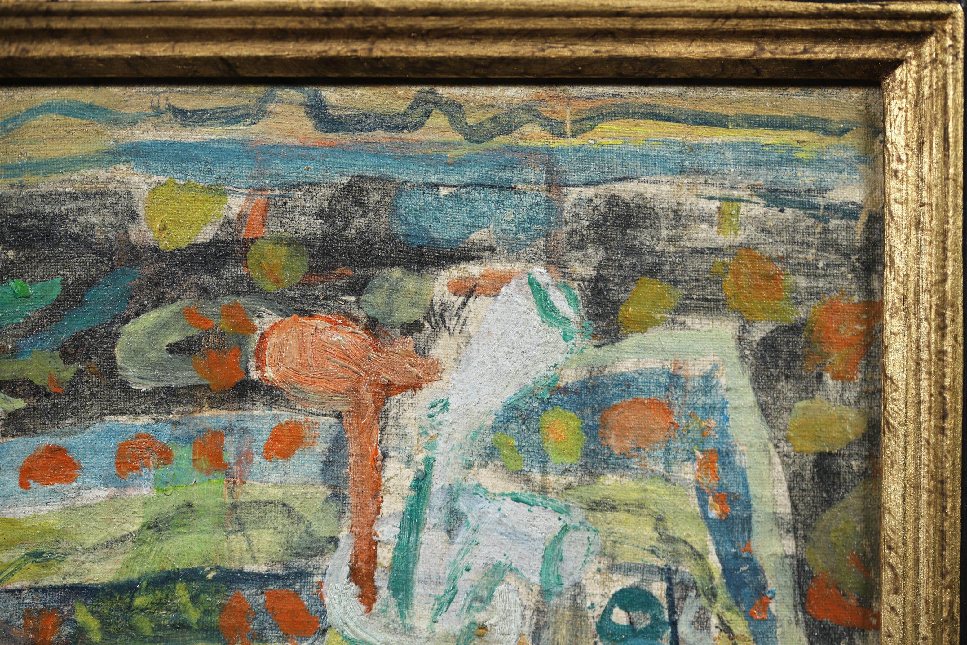 Nature morte au pot à pipe - Impressionistisches Öl, Stilleben von Jean Albert Pougny (Impressionismus), Painting, von Jean Pougny (Ivan Puni)