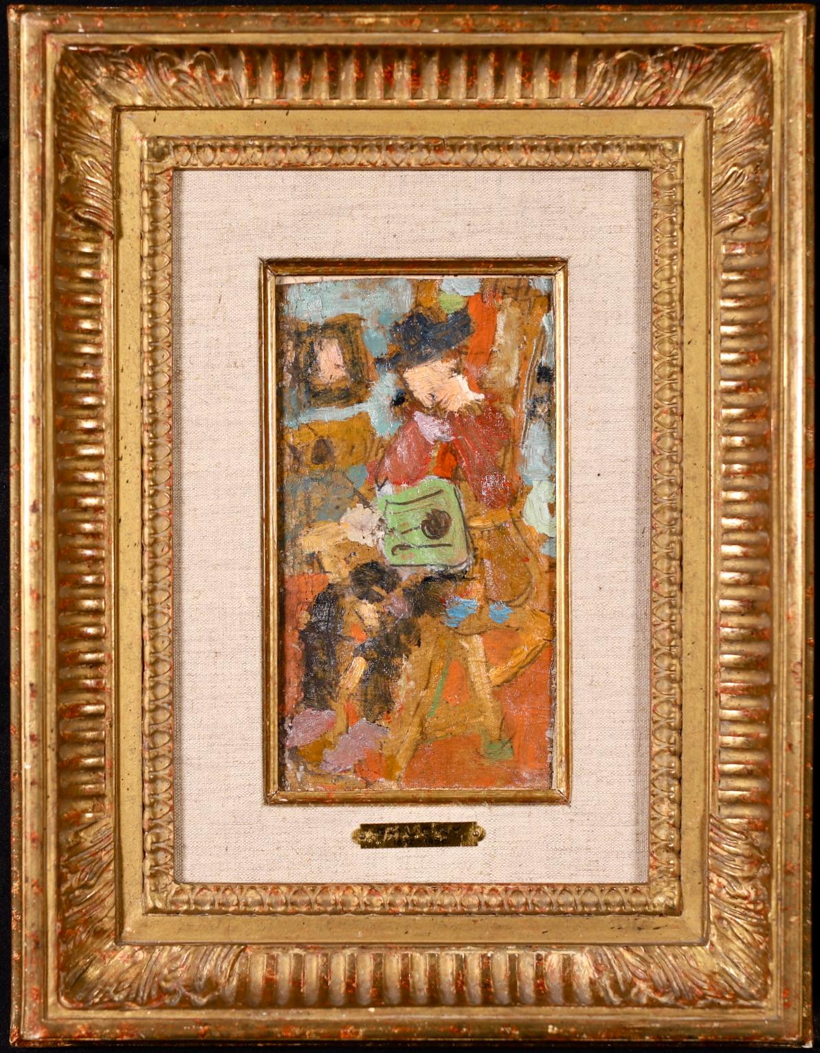 Painter at Easel - Expressionist Oil, Figure in Interior by Jean Albert Pougny