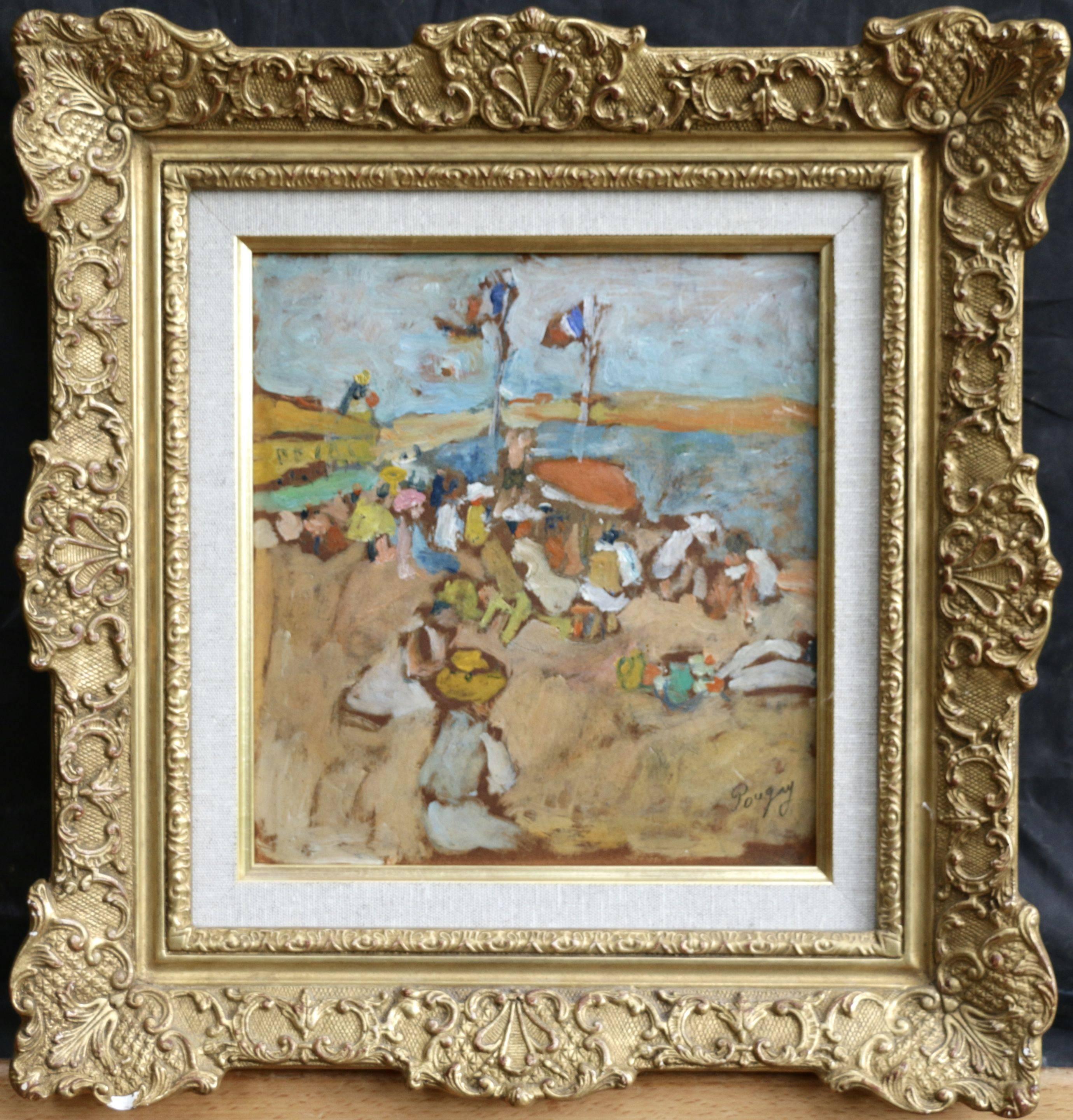 Sur la Plage - Juan les Pins - Painting by Jean Pougny (Ivan Puni)