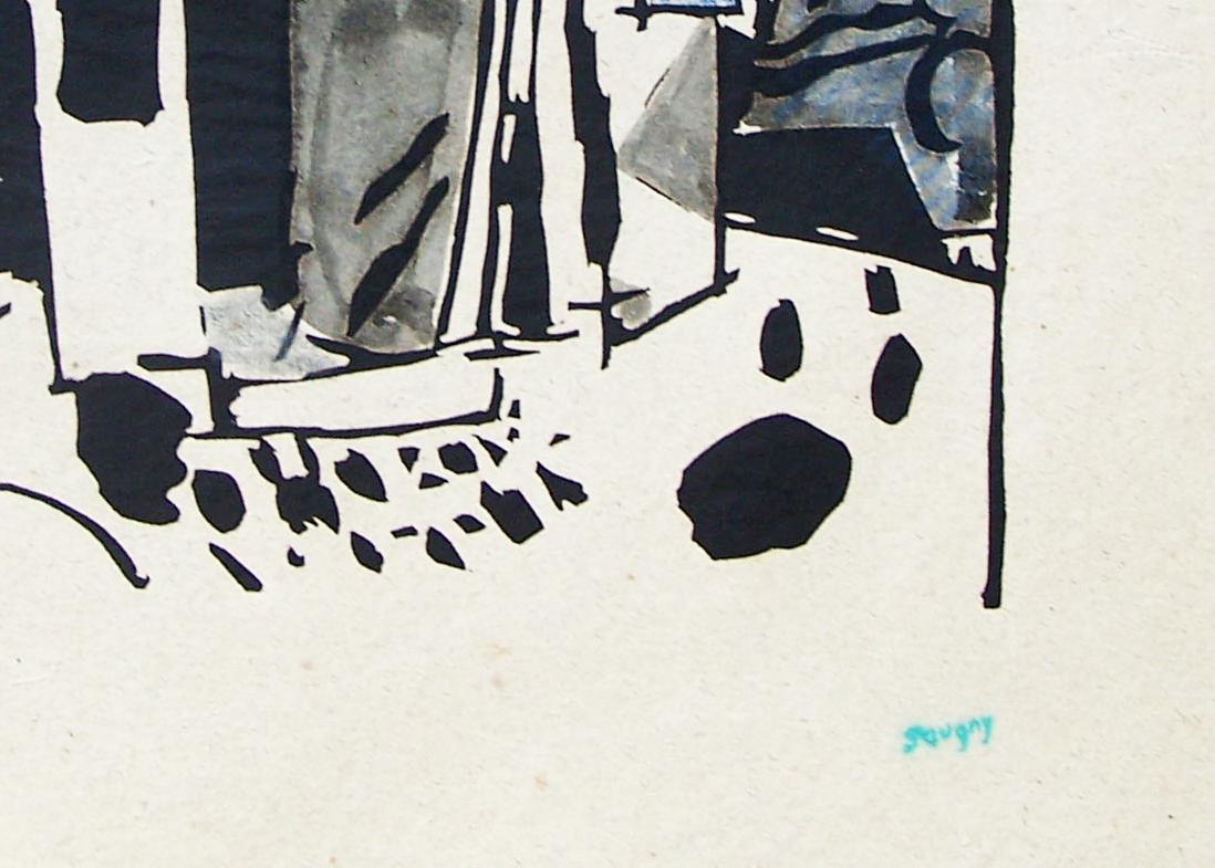 Portfolio L'Atelier - 10 Linoldrucke Russisch (Schwarz), Interior Print, von Jean Pougny (Ivan Puni)