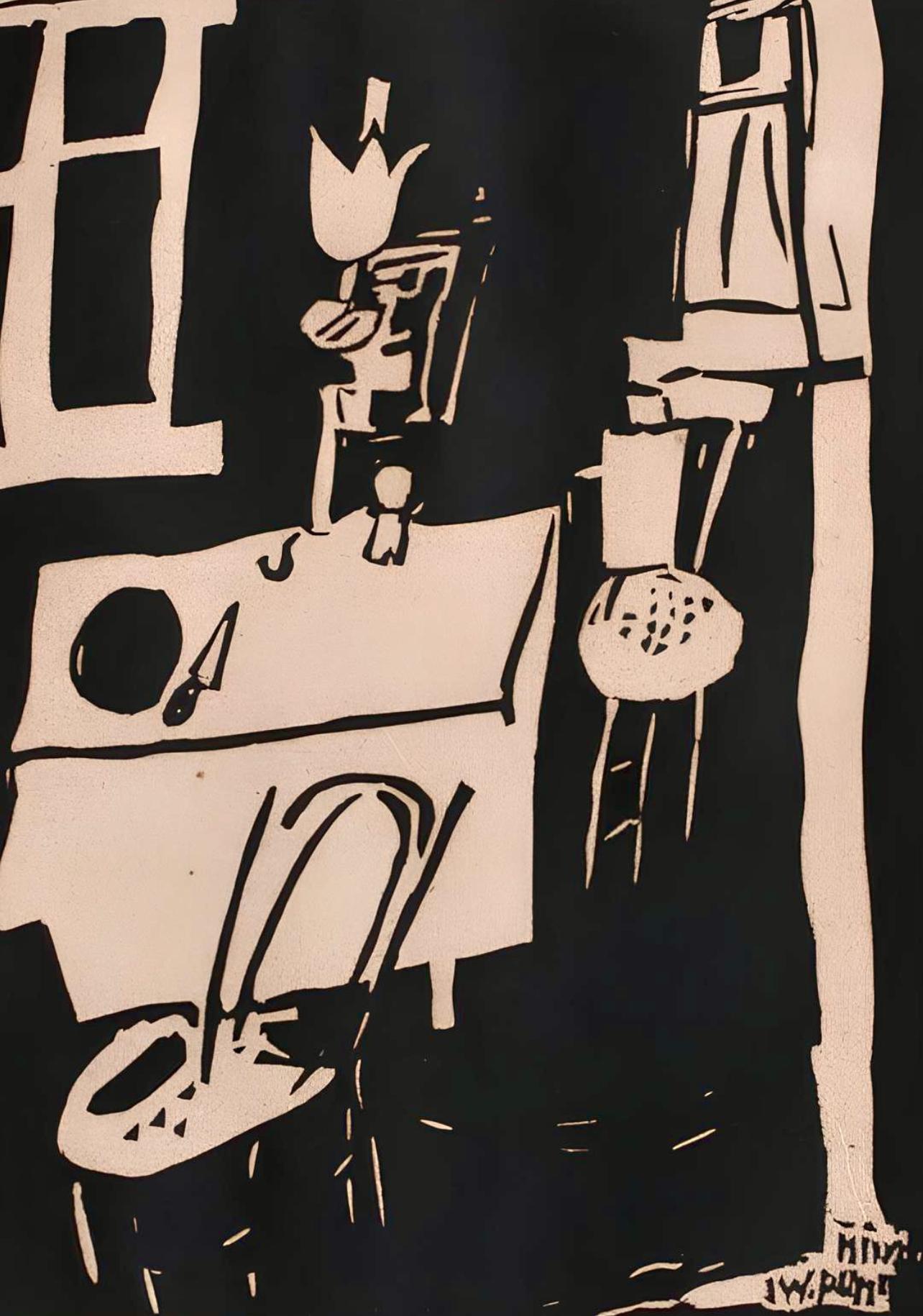 Pougny, Composition, Pougny, dix linogravures originales, 1914-1920 (after) - Print by Jean Pougny (Ivan Puni)
