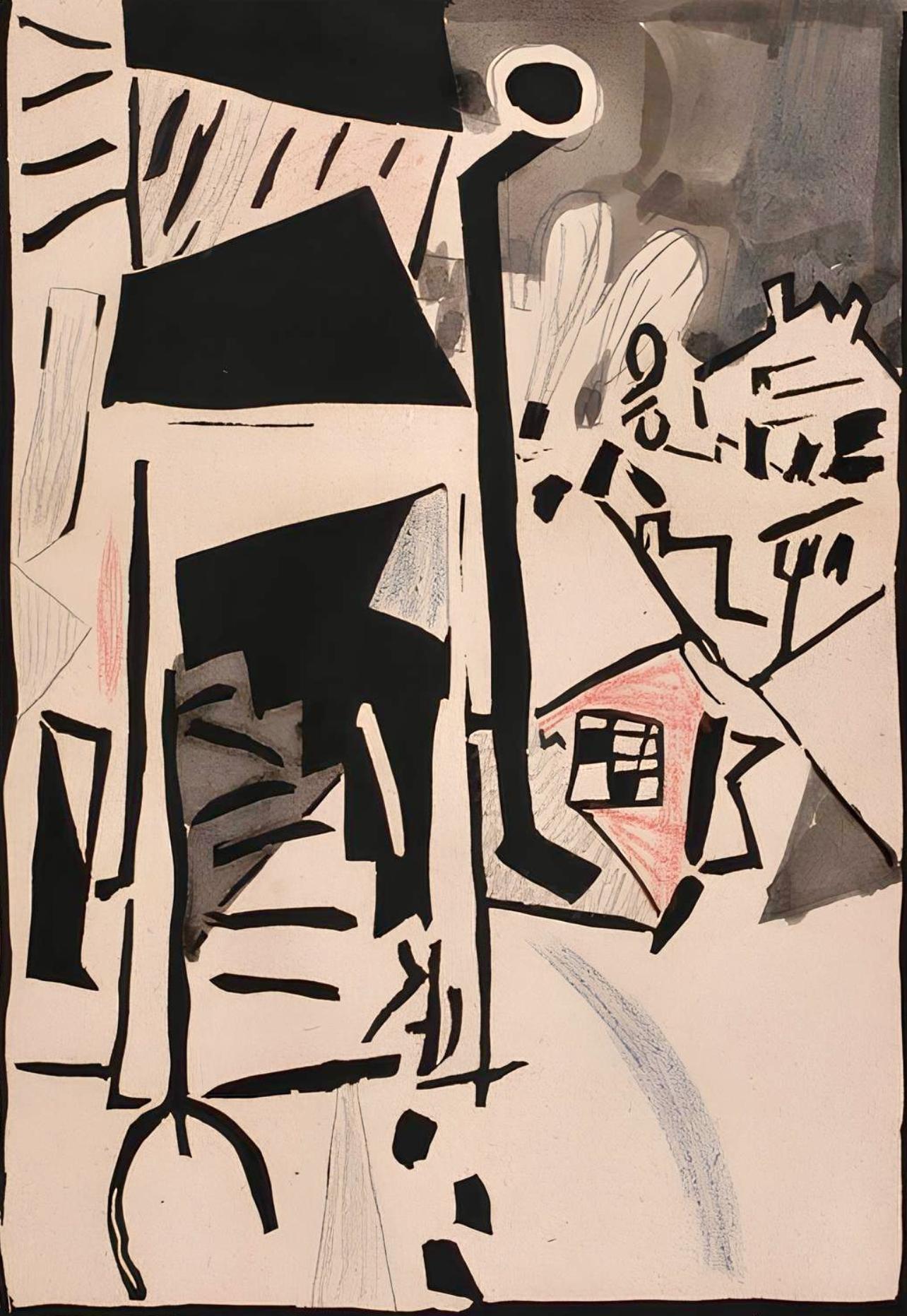 Pougny, Composition, Pougny, dix linogravures originales, 1914-1920 (after) - Print by Jean Pougny (Ivan Puni)