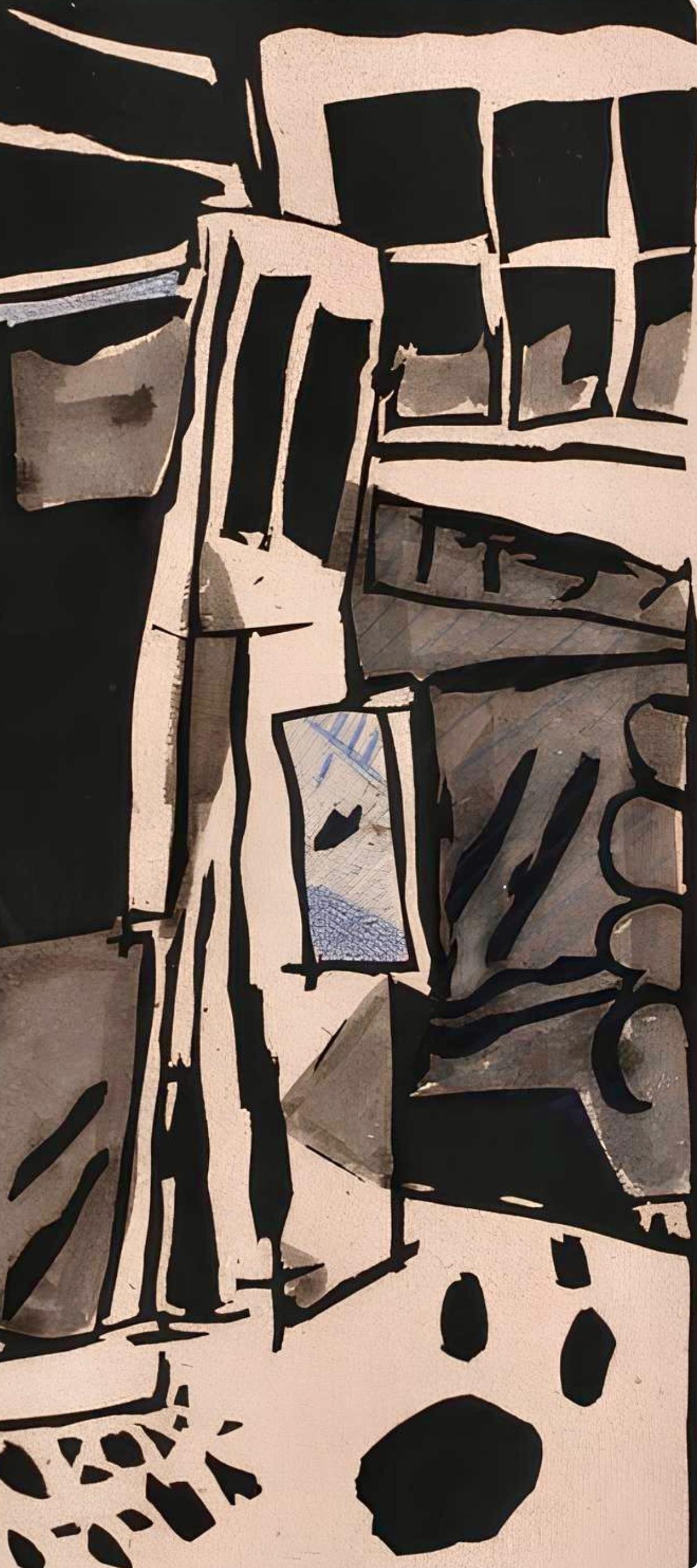 Pougny, Composition, Pougny, dix linogravures originales, 1914-1920 (after) - Print by Jean Pougny (Ivan Puni)