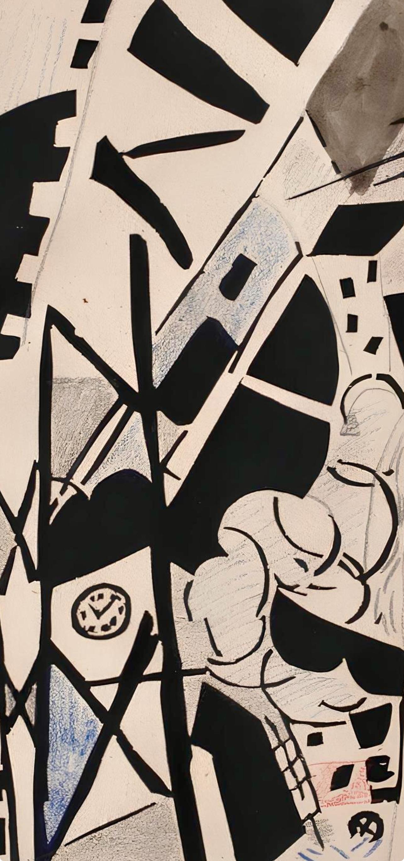 Pougny, Composition, Pougny, dix linogravures originales, 1914-1920 (after) - Print by Jean Pougny (Ivan Puni)