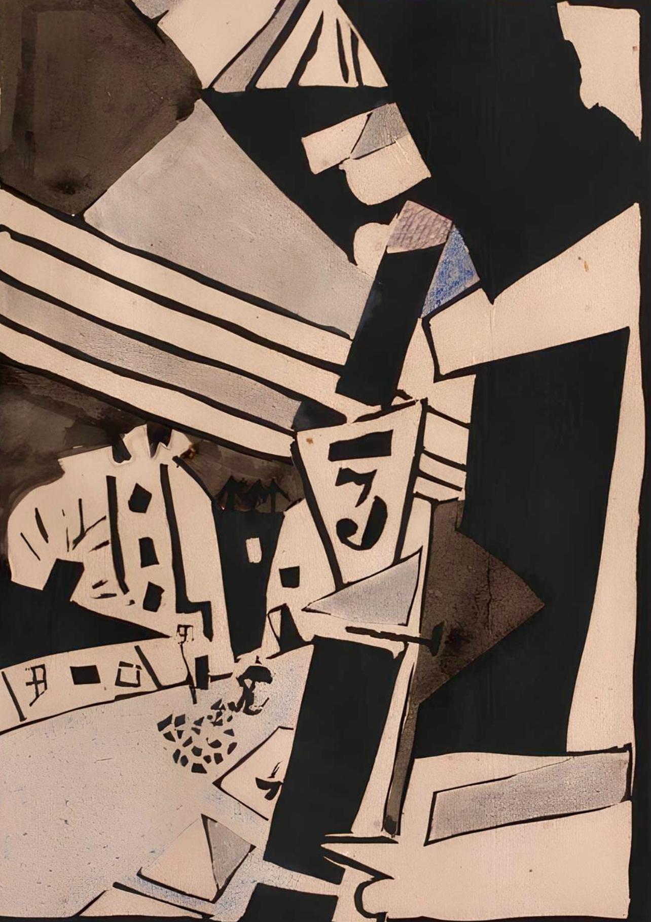 Pougny, Composition, Pougny, dix linogravures originales, 1914-1920 (after) - Print by Jean Pougny (Ivan Puni)