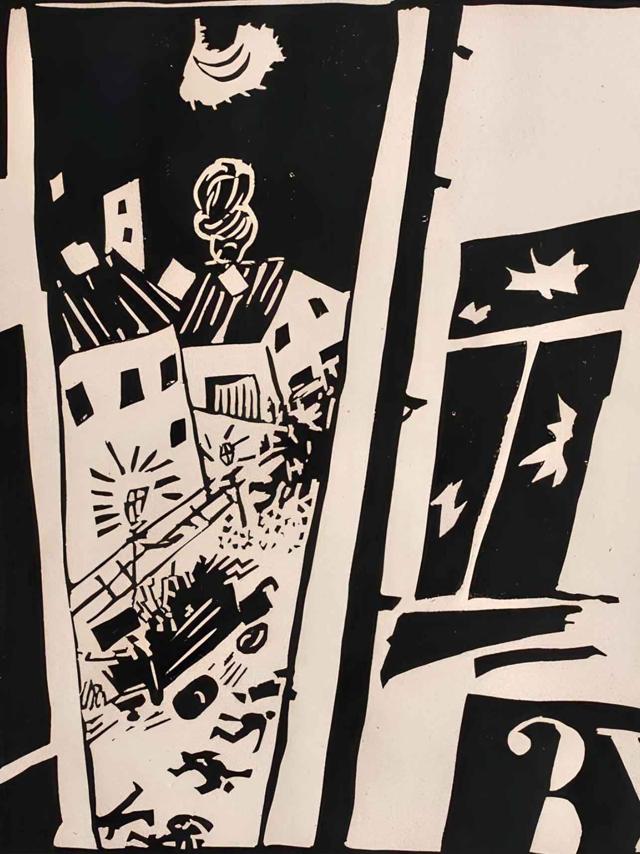 Pougny, Composition, Pougny, dix linogravures originales, 1914-1920 (after) - Print by Jean Pougny (Ivan Puni)