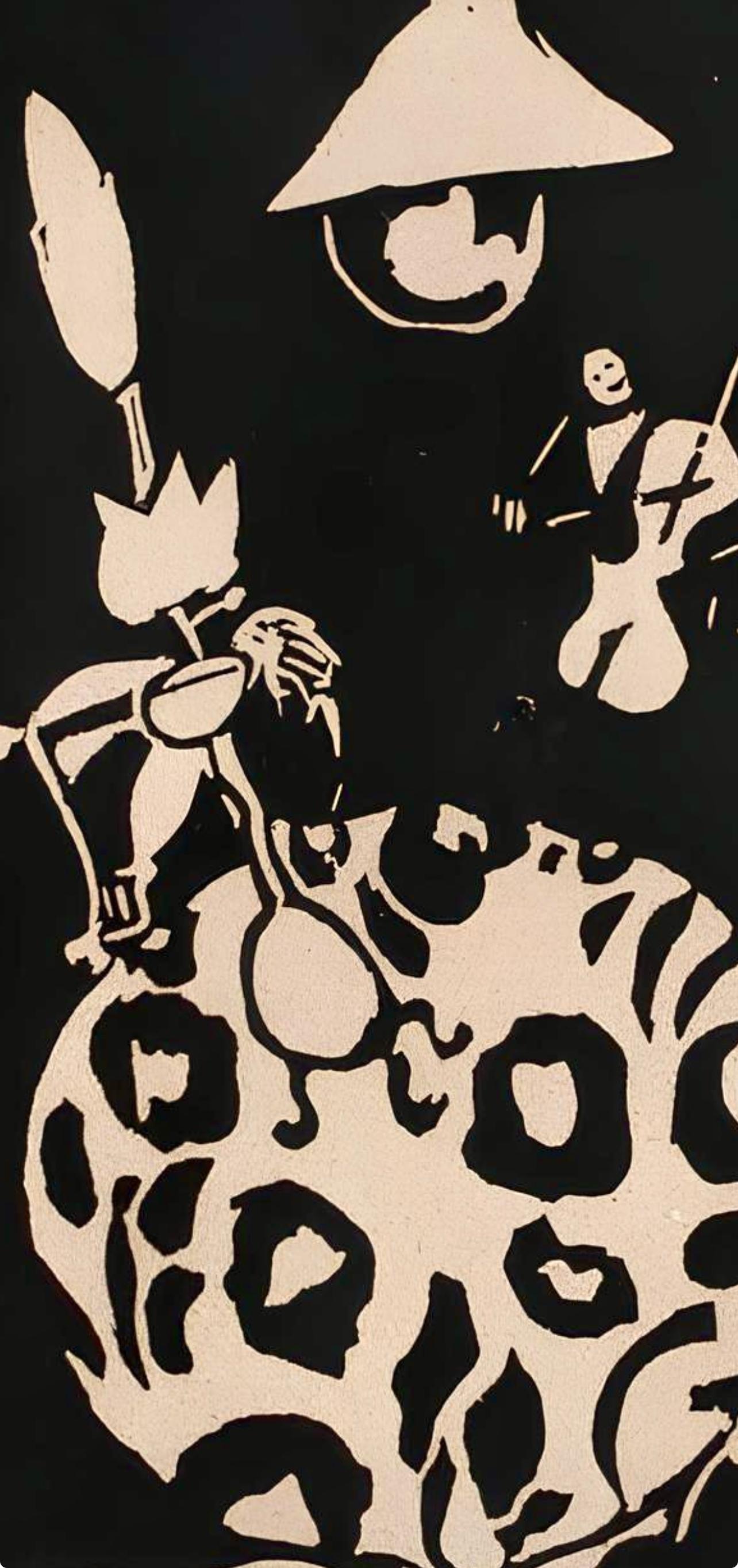 Pougny, Composition, Pougny, dix linogravures originales, 1914-1920 (after) - Cubist Print by Jean Pougny (Ivan Puni)