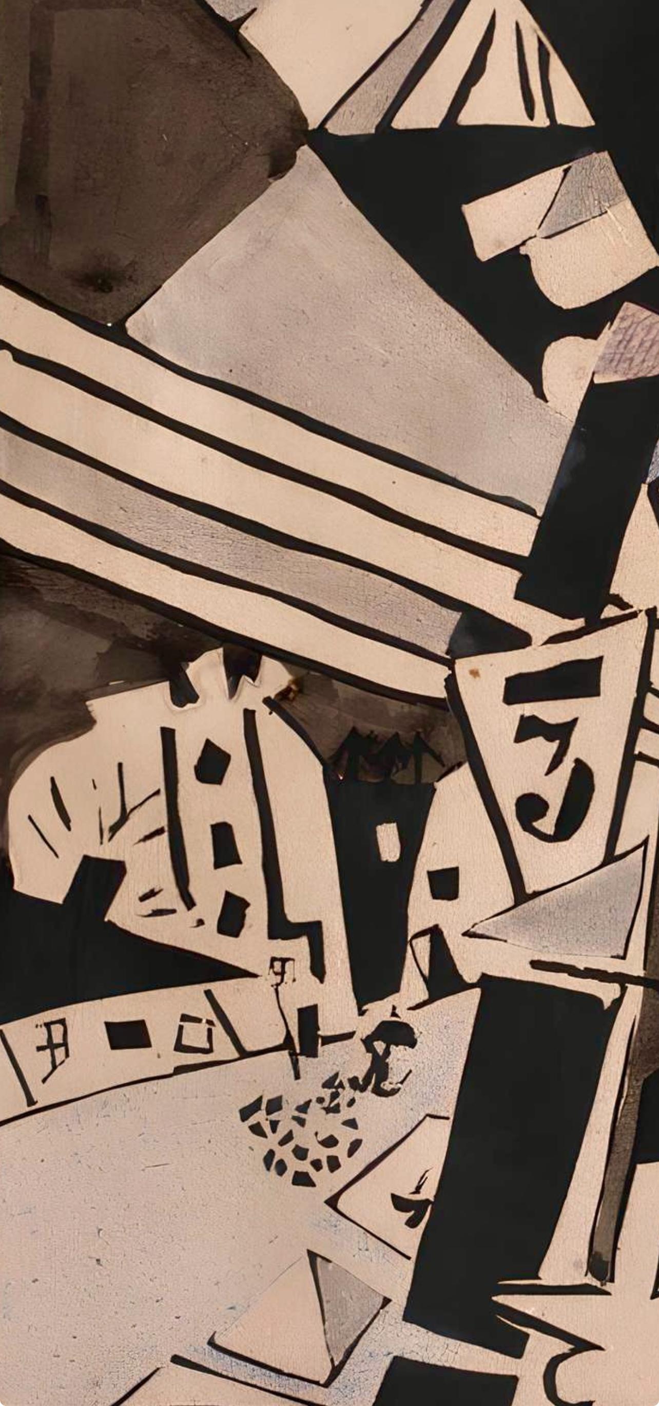 Pougny, Composition, Pougny, dix linogravures originales, 1914-1920 (after) - Cubist Print by Jean Pougny (Ivan Puni)