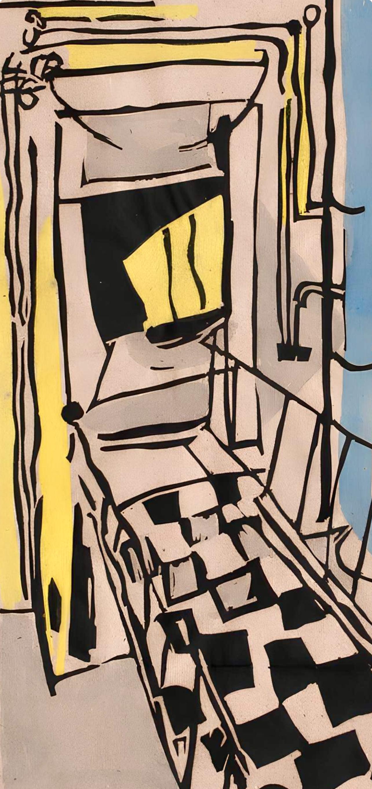 Pougny, Composition, Pougny, dix linogravures originales, 1914-1920 (after) - Cubist Print by Jean Pougny (Ivan Puni)
