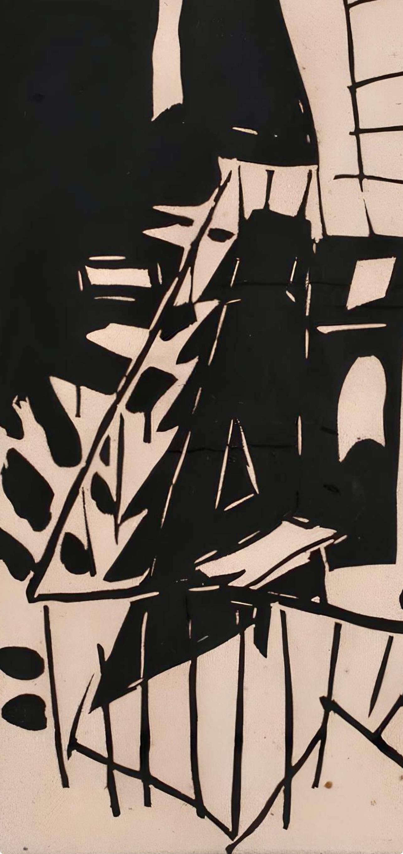 Pougny, Composition, Pougny, dix linogravures originales, 1914-1920 (after) - Cubist Print by Jean Pougny (Ivan Puni)