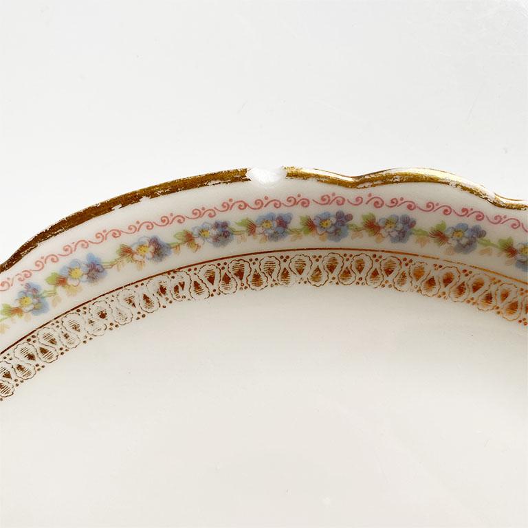 Jean Pouyat for Limoges Salad Plate Set in Gold and Pink, Set of 6, 19th Century For Sale 3