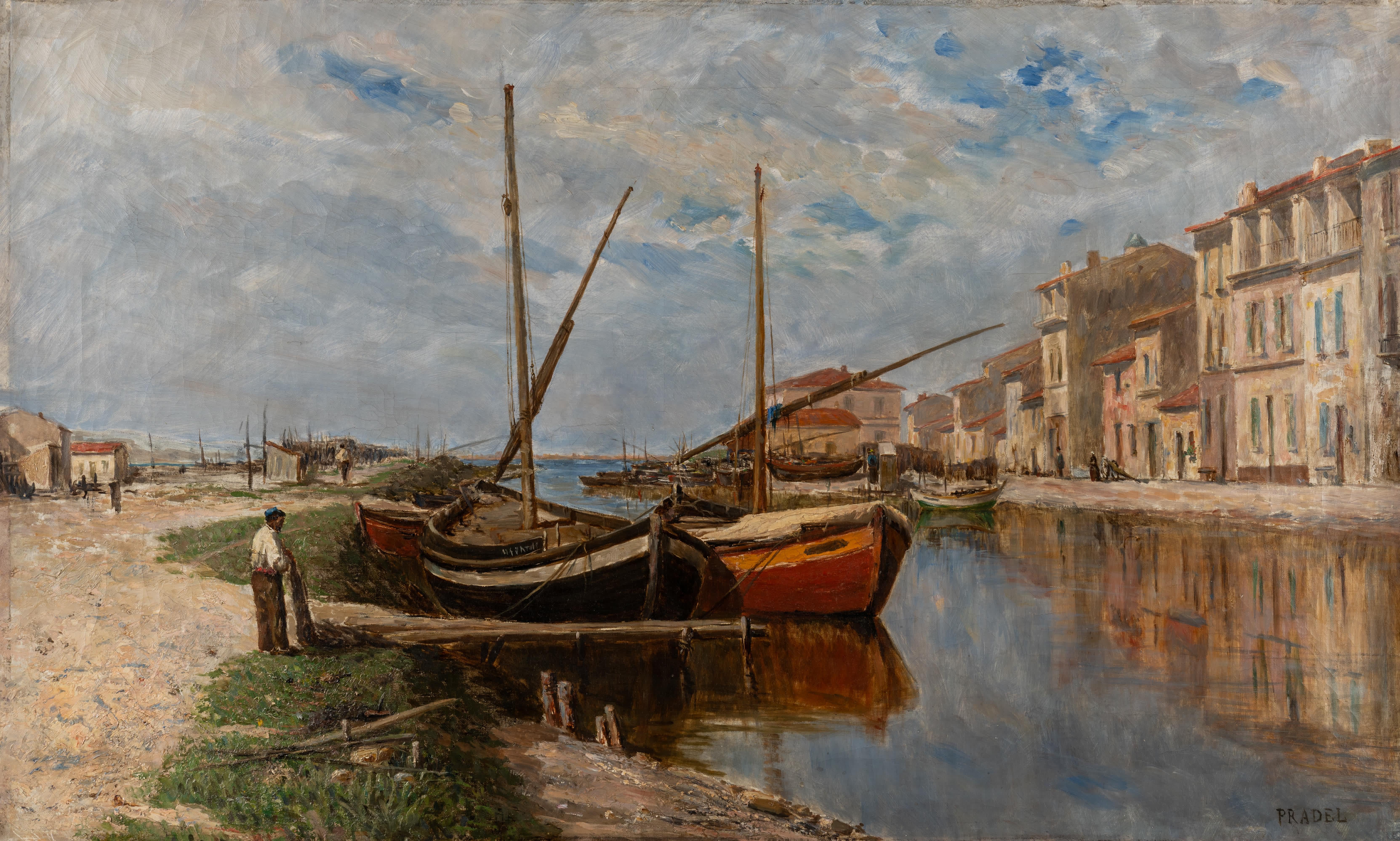 Port de Peche Mittelmeereanisch (Impressionismus), Painting, von Jean Pradel
