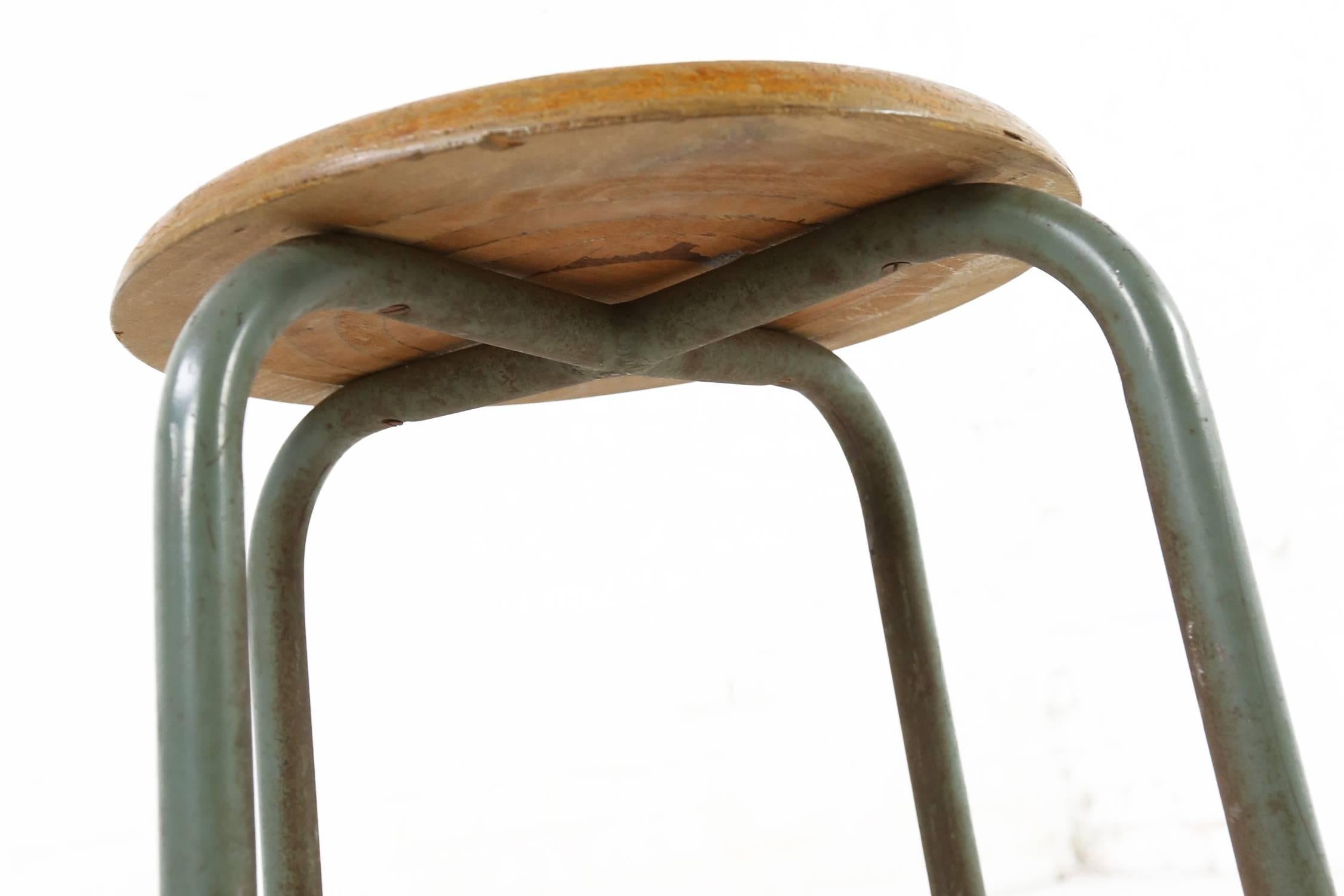 French Jean Prouvé for Ateliers Prouvé Stool, circa 1950
