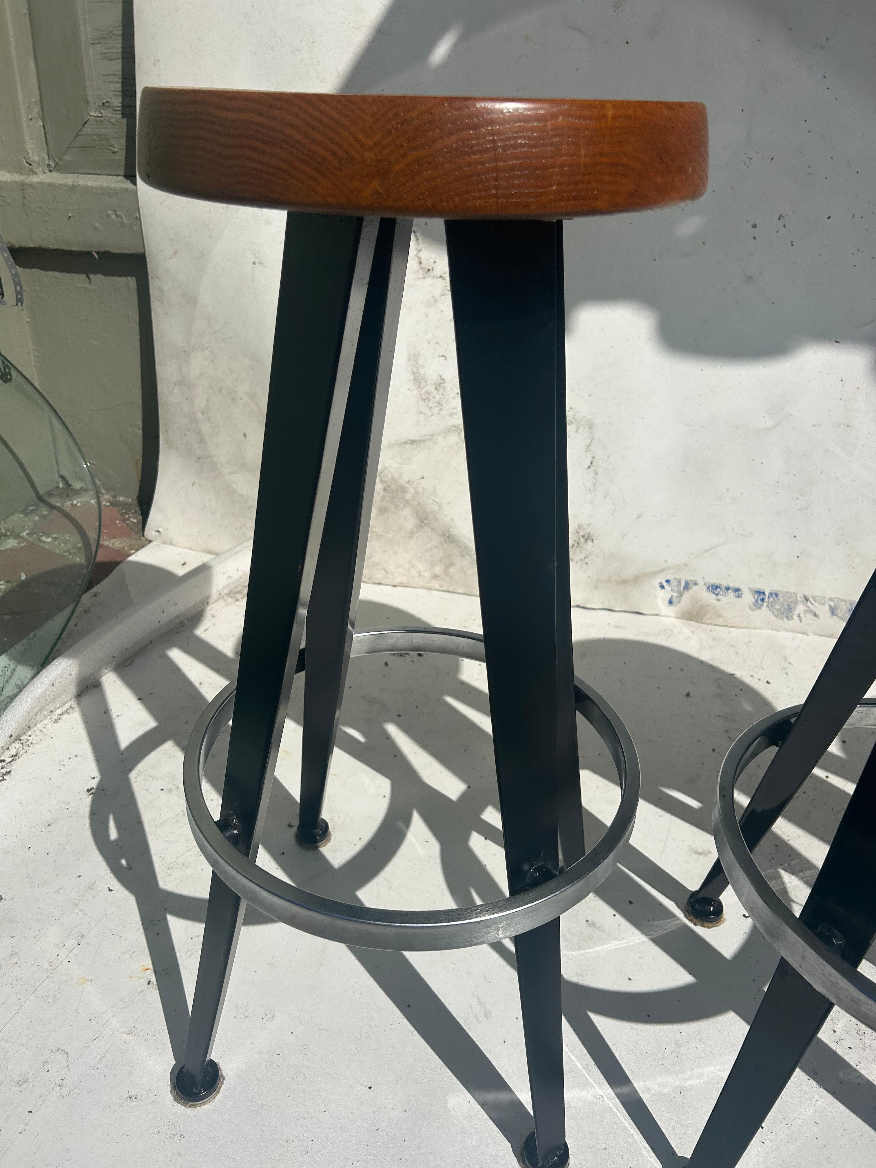 Jean Prouve after. Four modernist barstools. 6