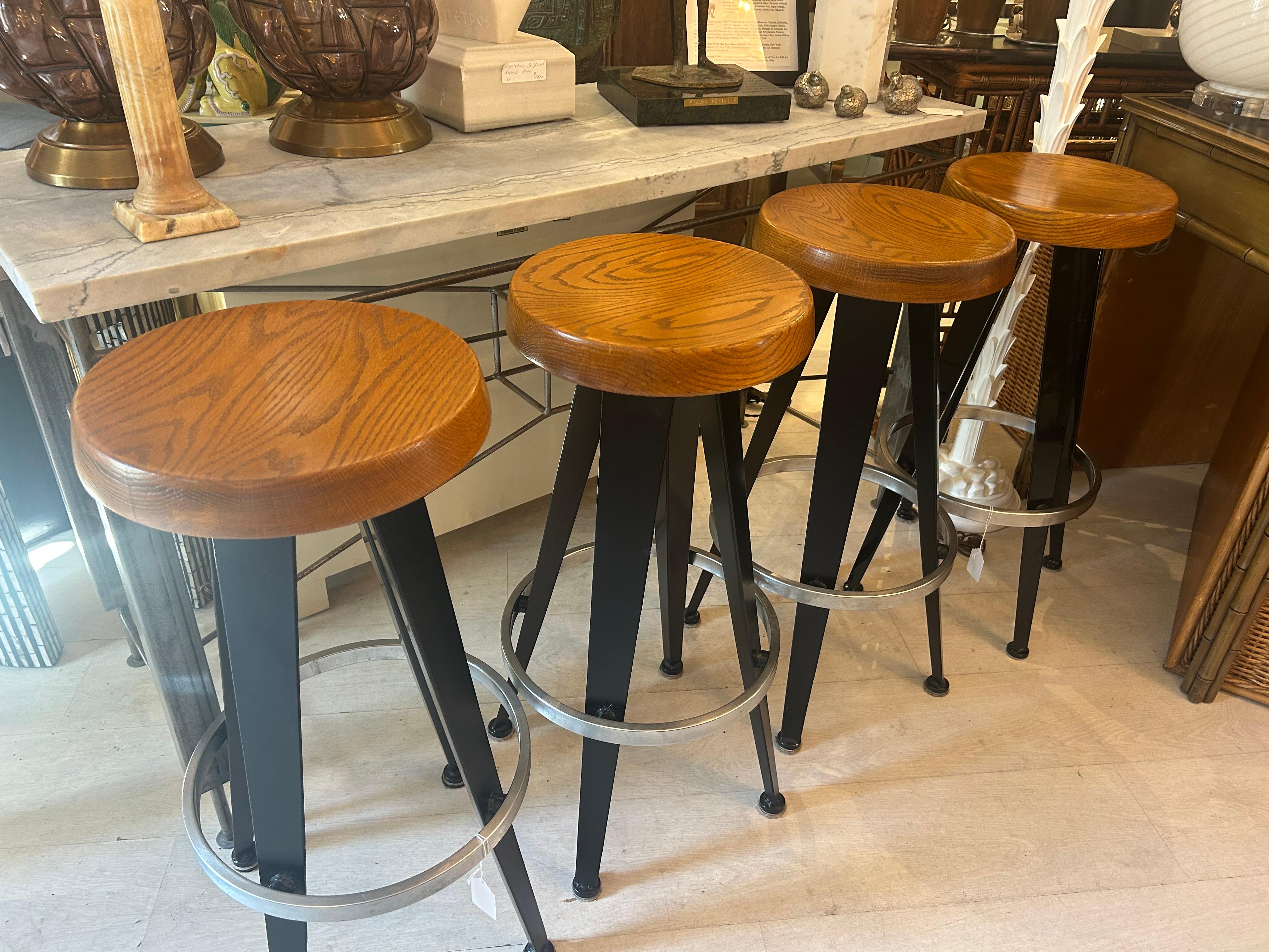 Jean Prouve after. Four modernist barstools. 14