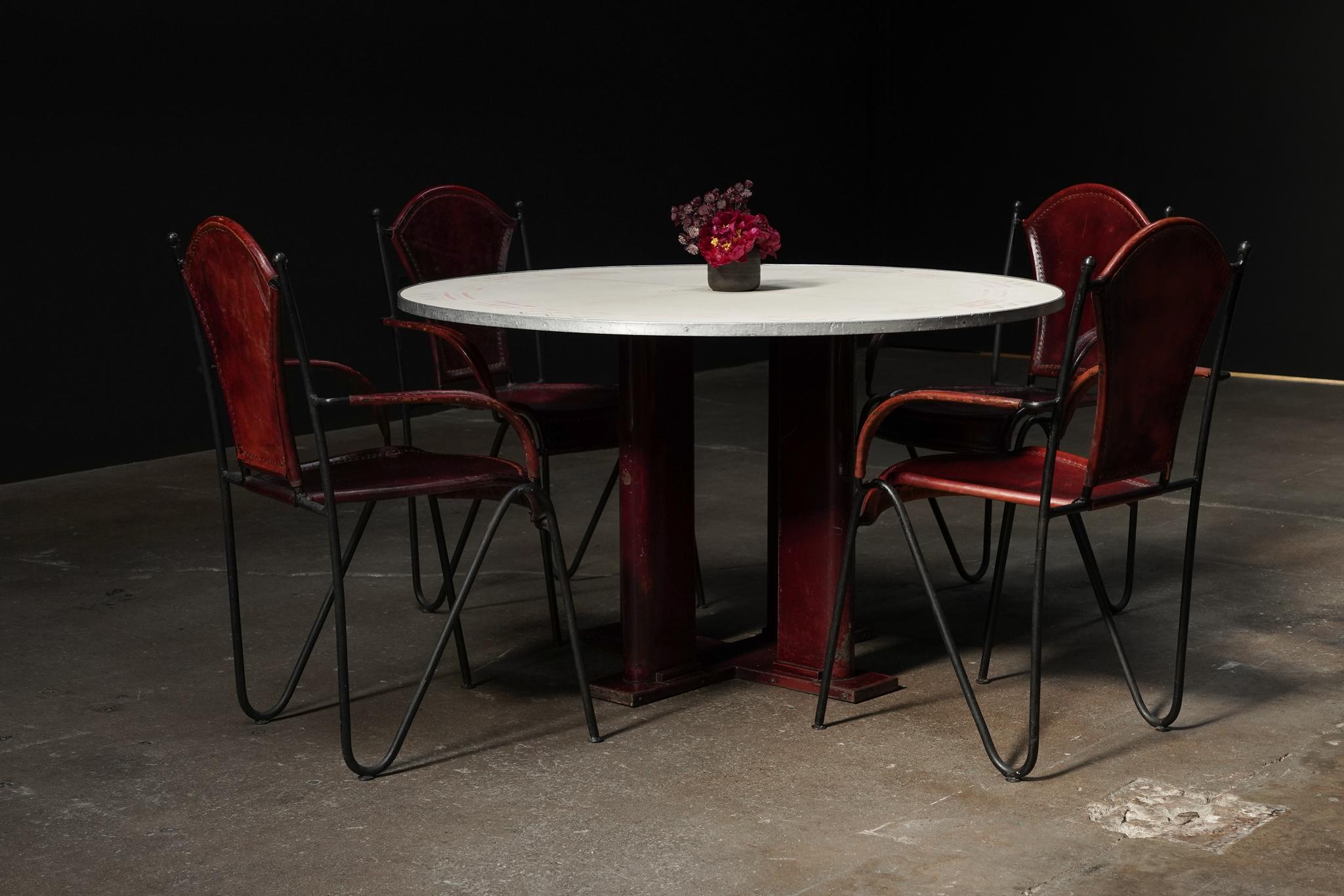 Jean Prouve  (1901 - 1984) et Jules Leleu (1883 - 1961) Table à manger 